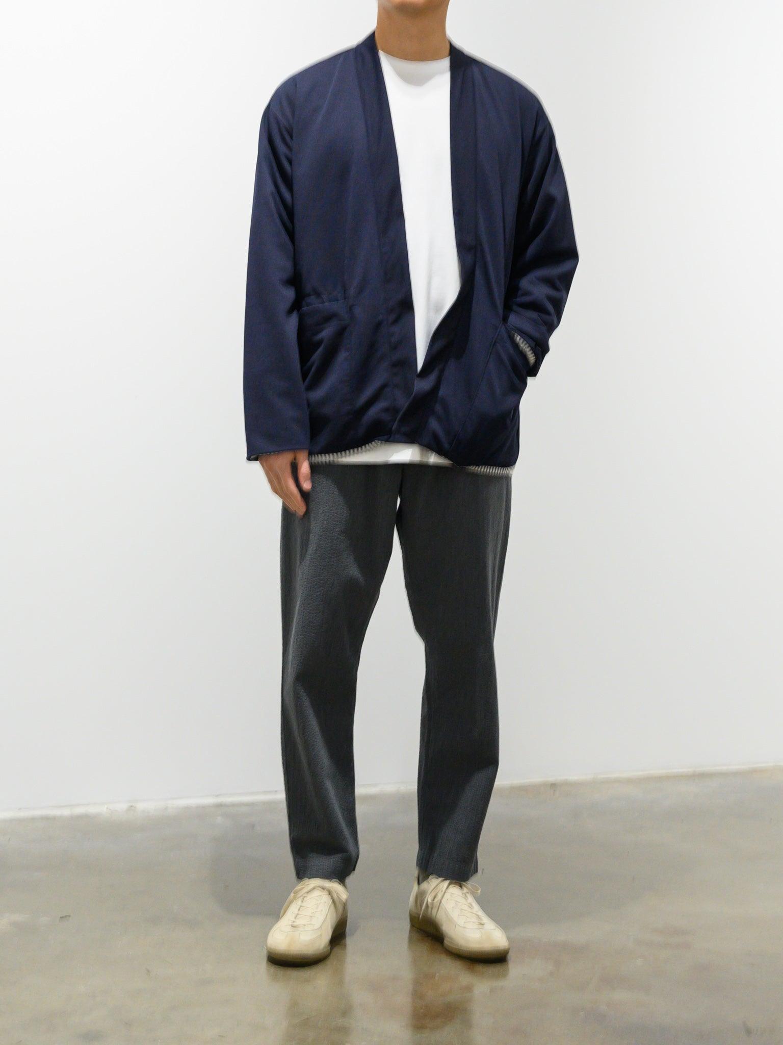 Namu Shop - ts(s) Poly Pique Jersey Lined Easy Cardigan - Navy