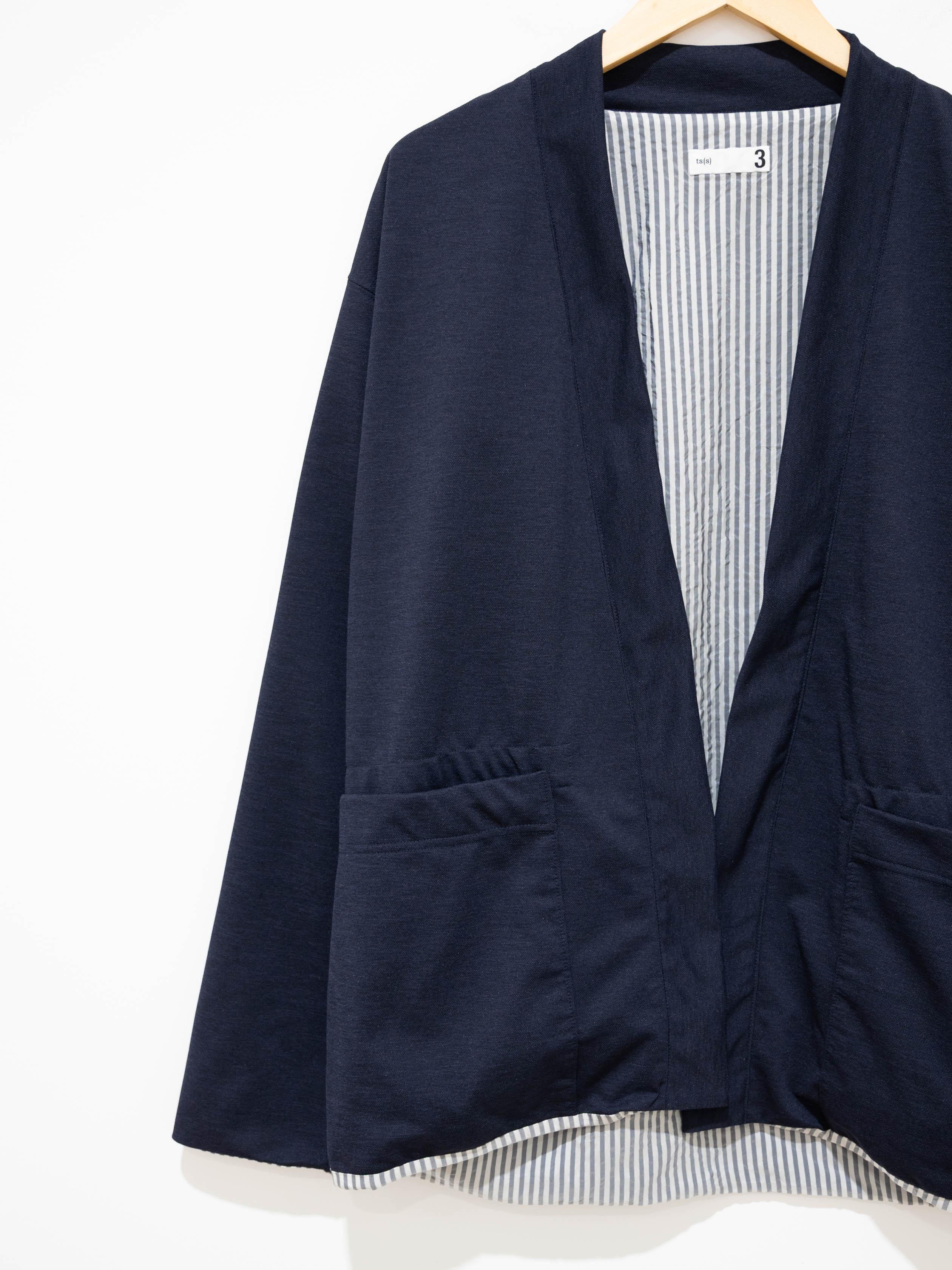 Namu Shop - ts(s) Poly Pique Jersey Lined Easy Cardigan - Navy