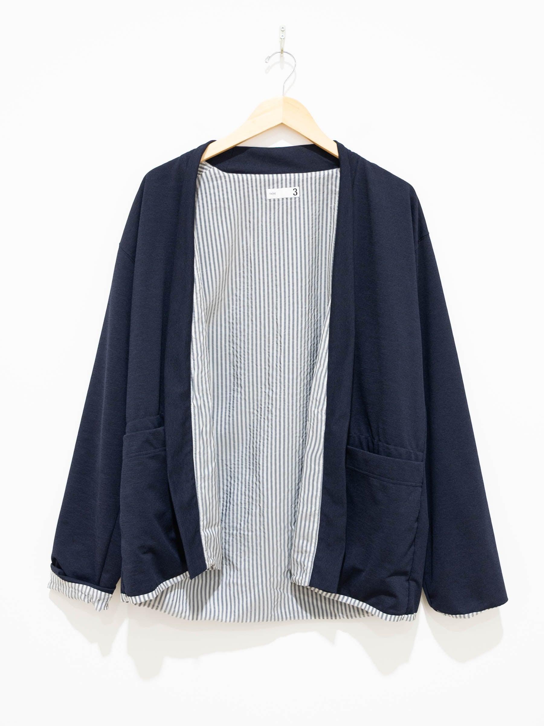 Namu Shop - ts(s) Poly Pique Jersey Lined Easy Cardigan - Navy