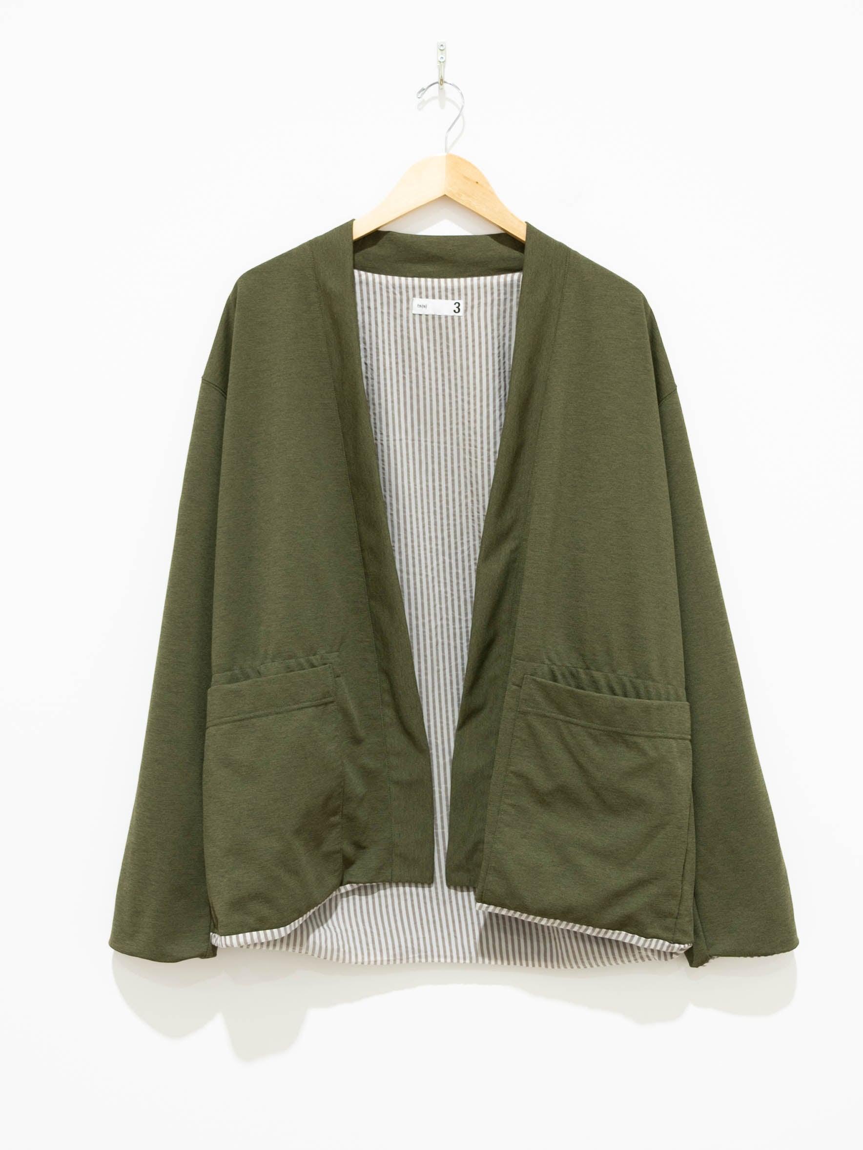 Namu Shop - ts(s) Poly Pique Jersey Lined Easy Cardigan - Olive