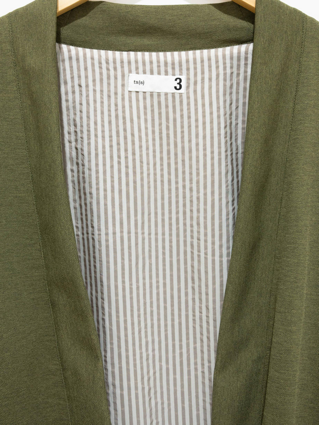 Namu Shop - ts(s) Poly Pique Jersey Lined Easy Cardigan - Olive