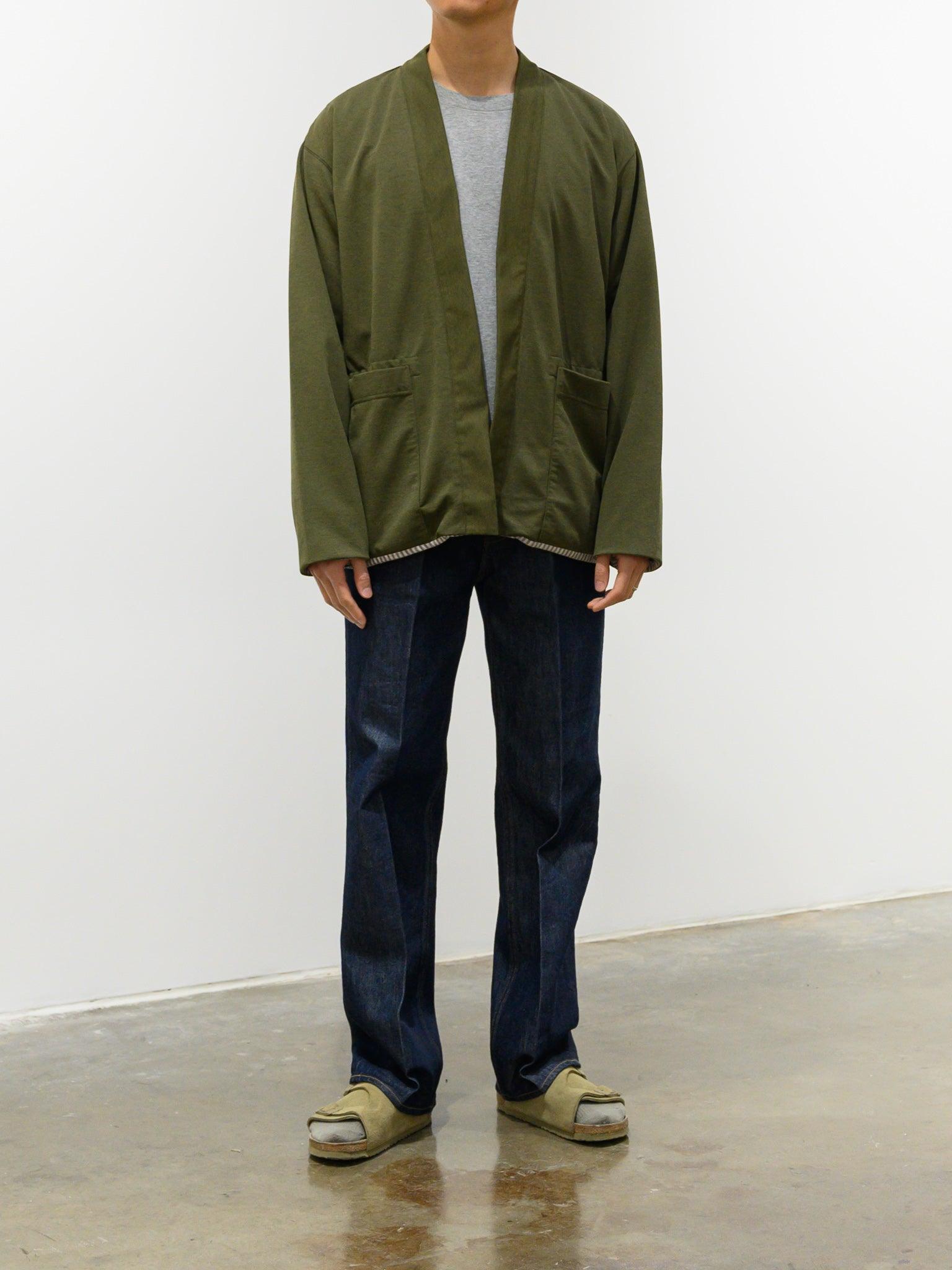 Namu Shop - ts(s) Poly Pique Jersey Lined Easy Cardigan - Olive