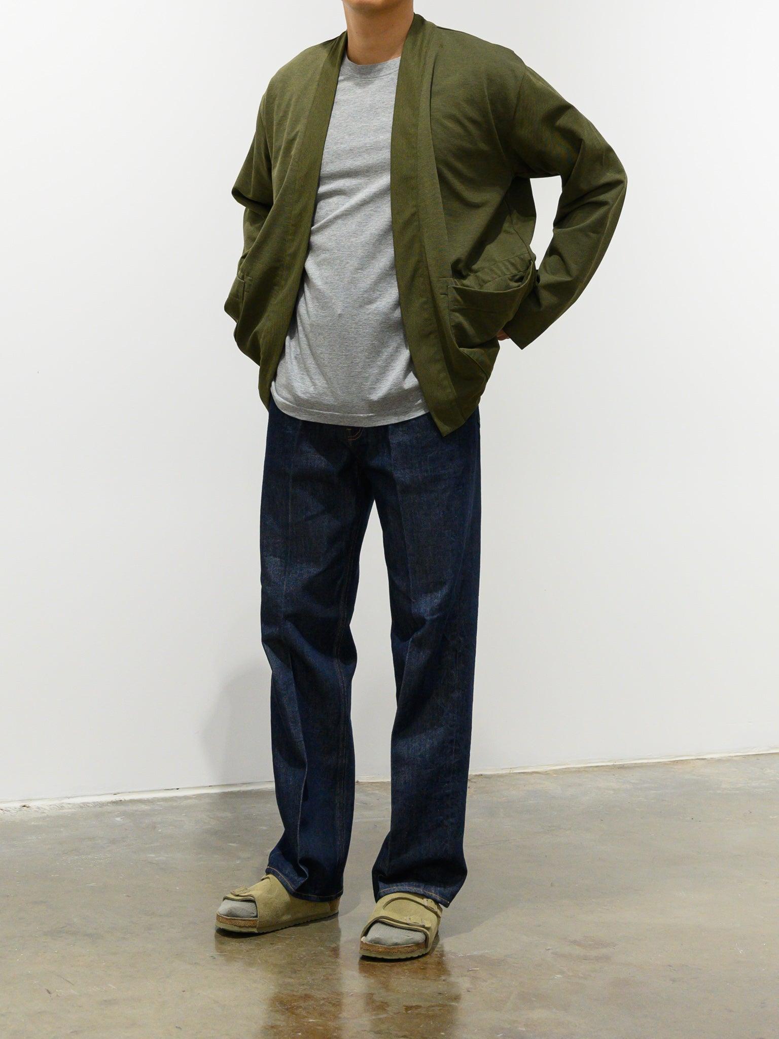 Namu Shop - ts(s) Poly Pique Jersey Lined Easy Cardigan - Olive