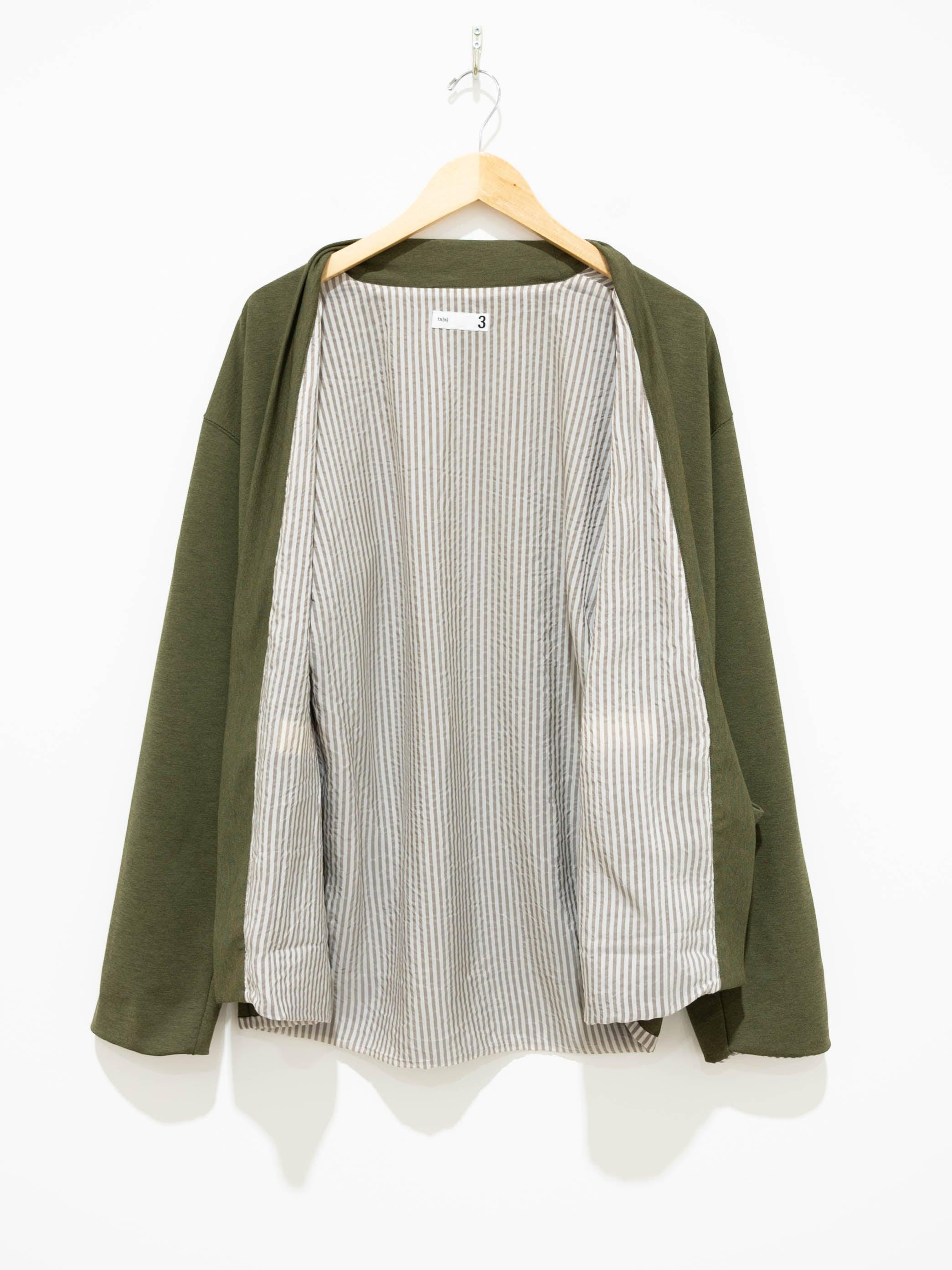 Namu Shop - ts(s) Poly Pique Jersey Lined Easy Cardigan - Olive
