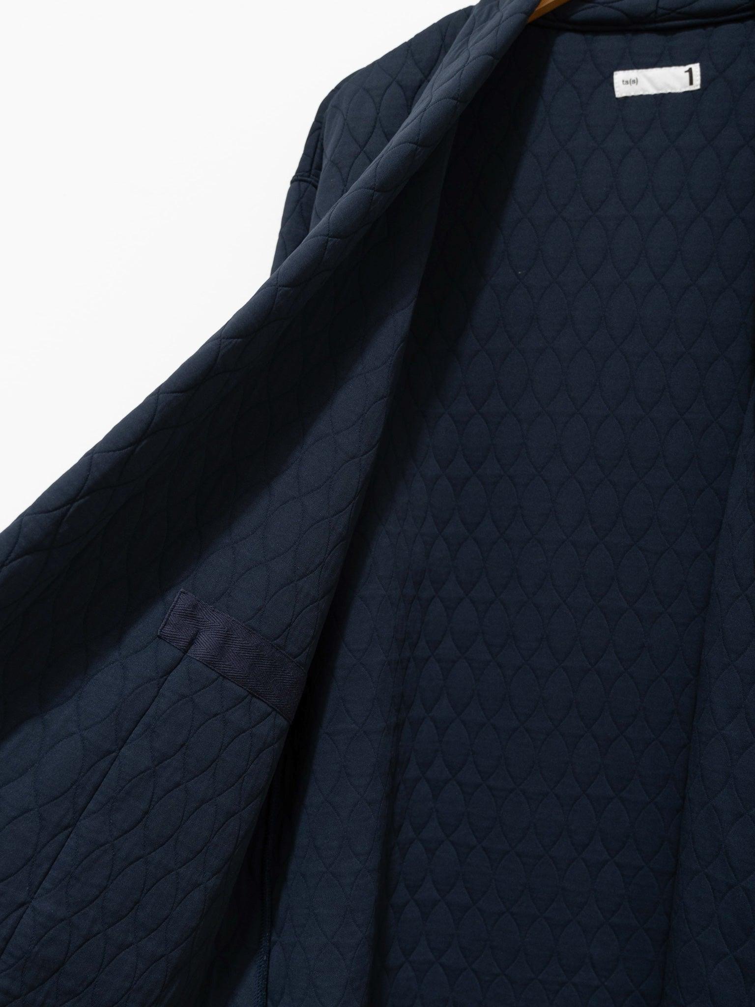 Namu Shop - ts(s) Poly Quilt Jacquard Jersey Easy Cardigan Coat - Navy
