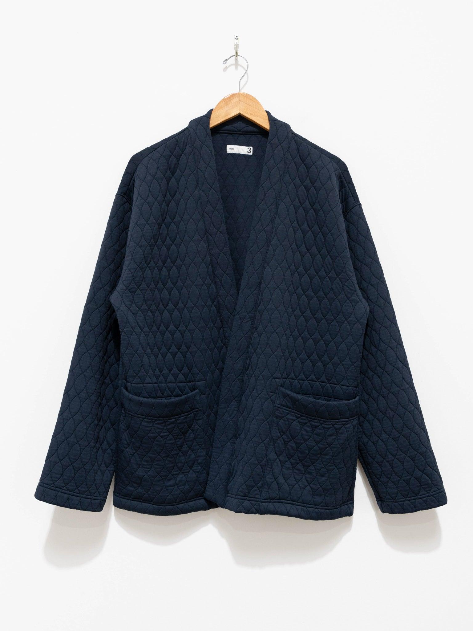 Namu Shop - ts(s) Poly Quilt Jacquard Jersey Easy Cardigan - Navy