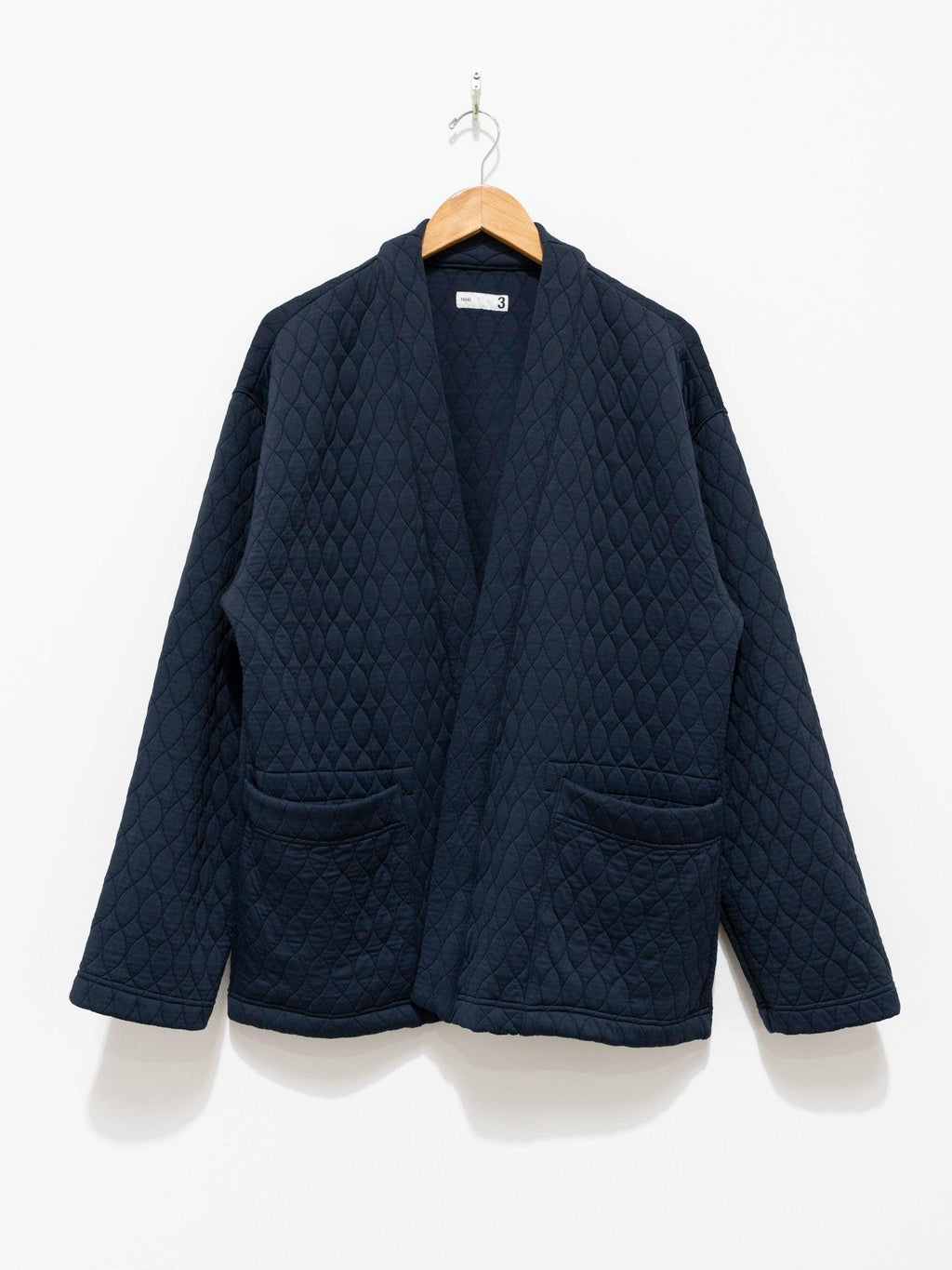 Namu Shop - ts(s) Poly Quilt Jacquard Jersey Easy Cardigan - Navy