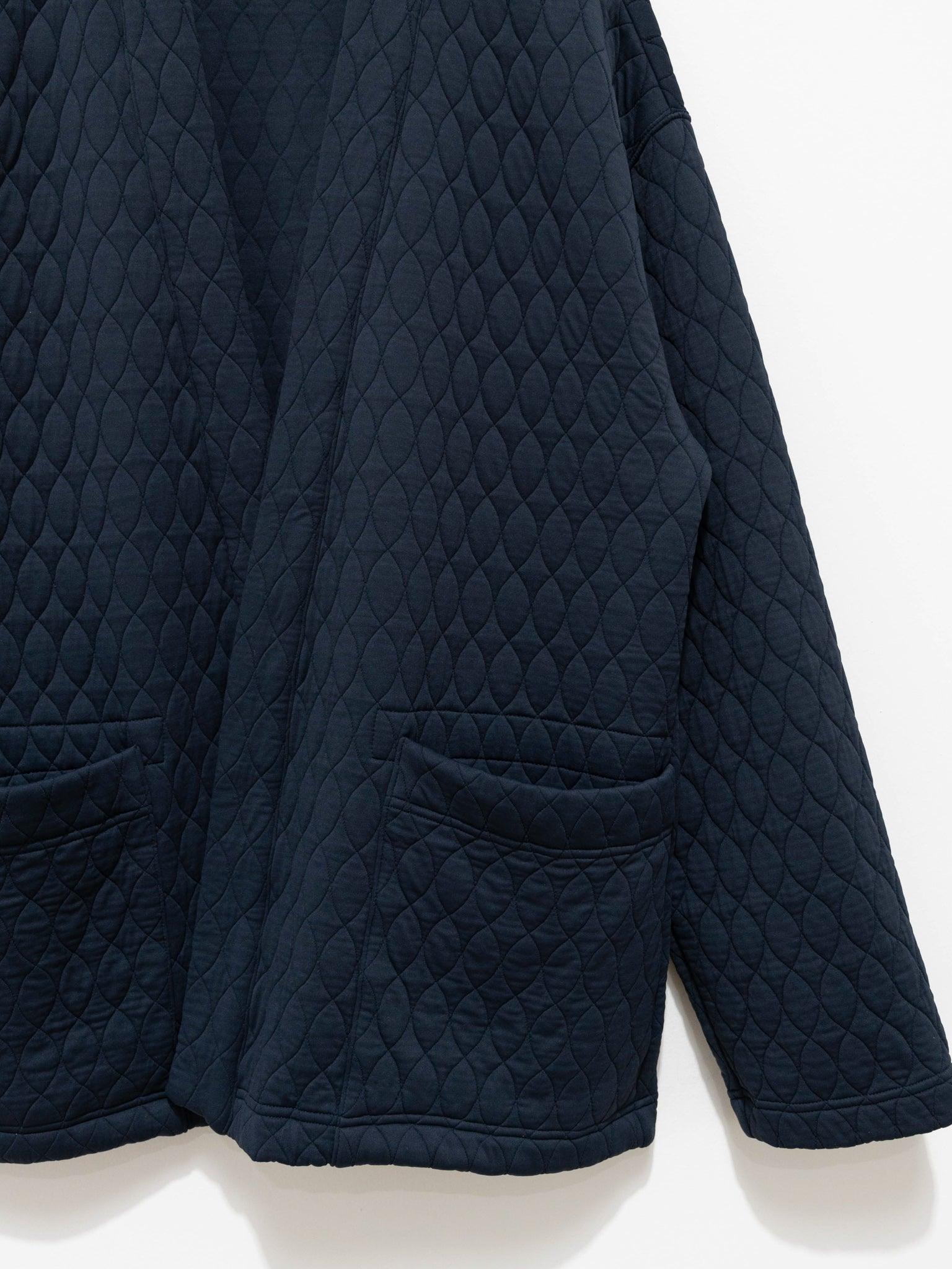 Namu Shop - ts(s) Poly Quilt Jacquard Jersey Easy Cardigan - Navy