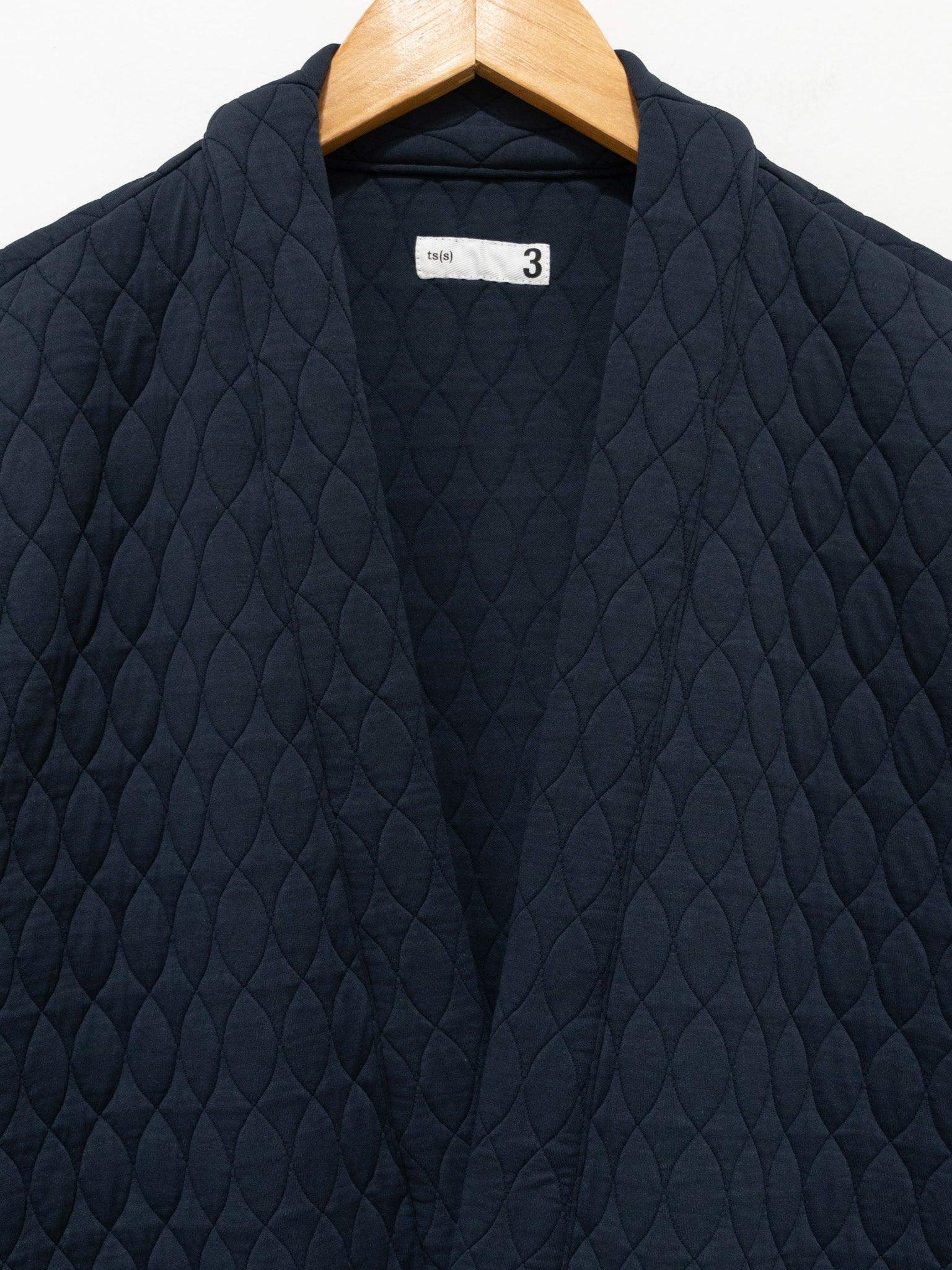 Namu Shop - ts(s) Poly Quilt Jacquard Jersey Easy Cardigan - Navy
