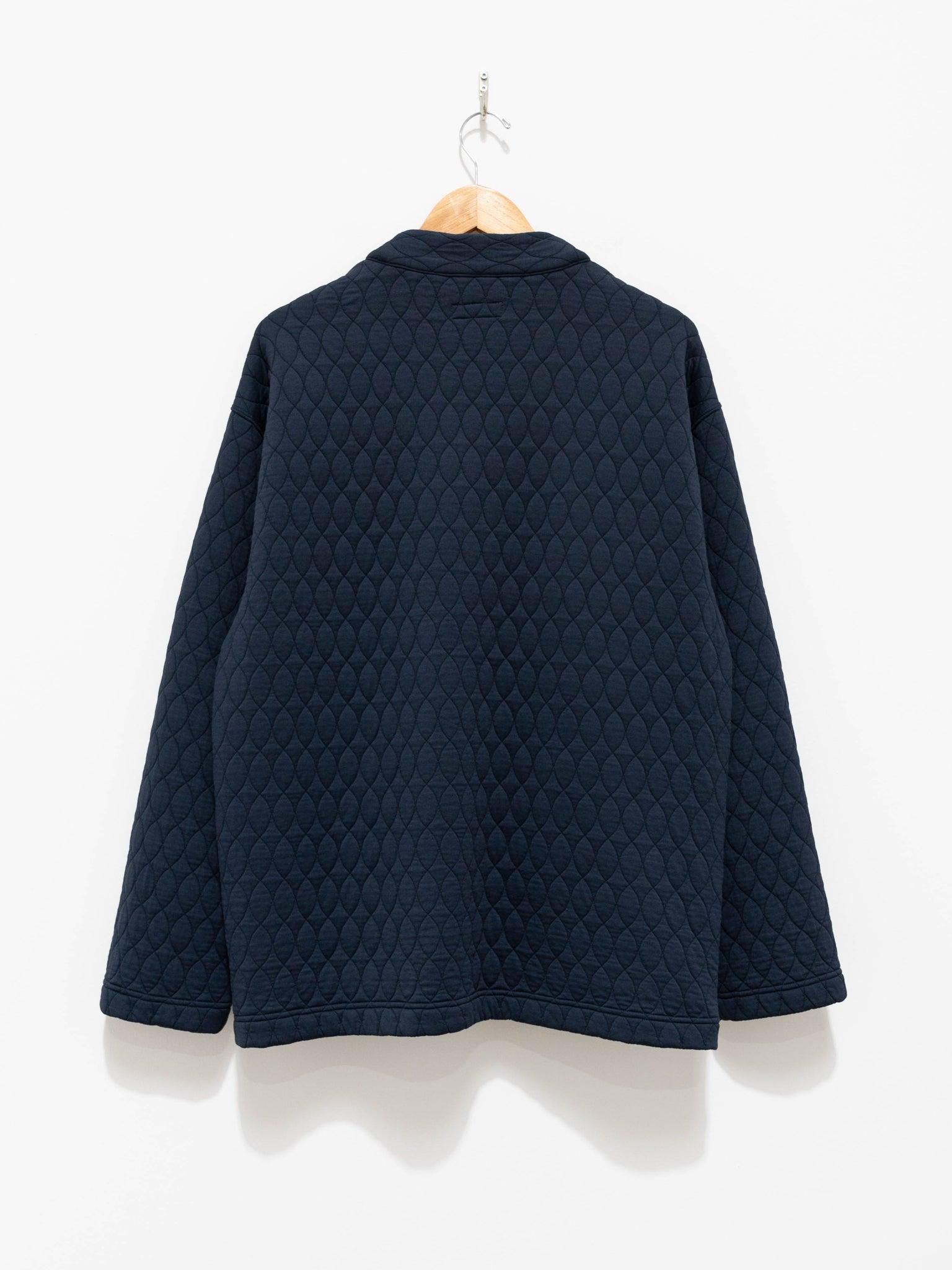 Namu Shop - ts(s) Poly Quilt Jacquard Jersey Easy Cardigan - Navy