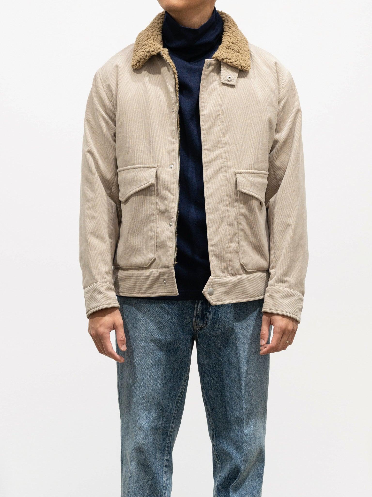 Namu Shop - ts(s) SOLOTEX Poly Stretch Corduroy Bomber Jacket - Graige