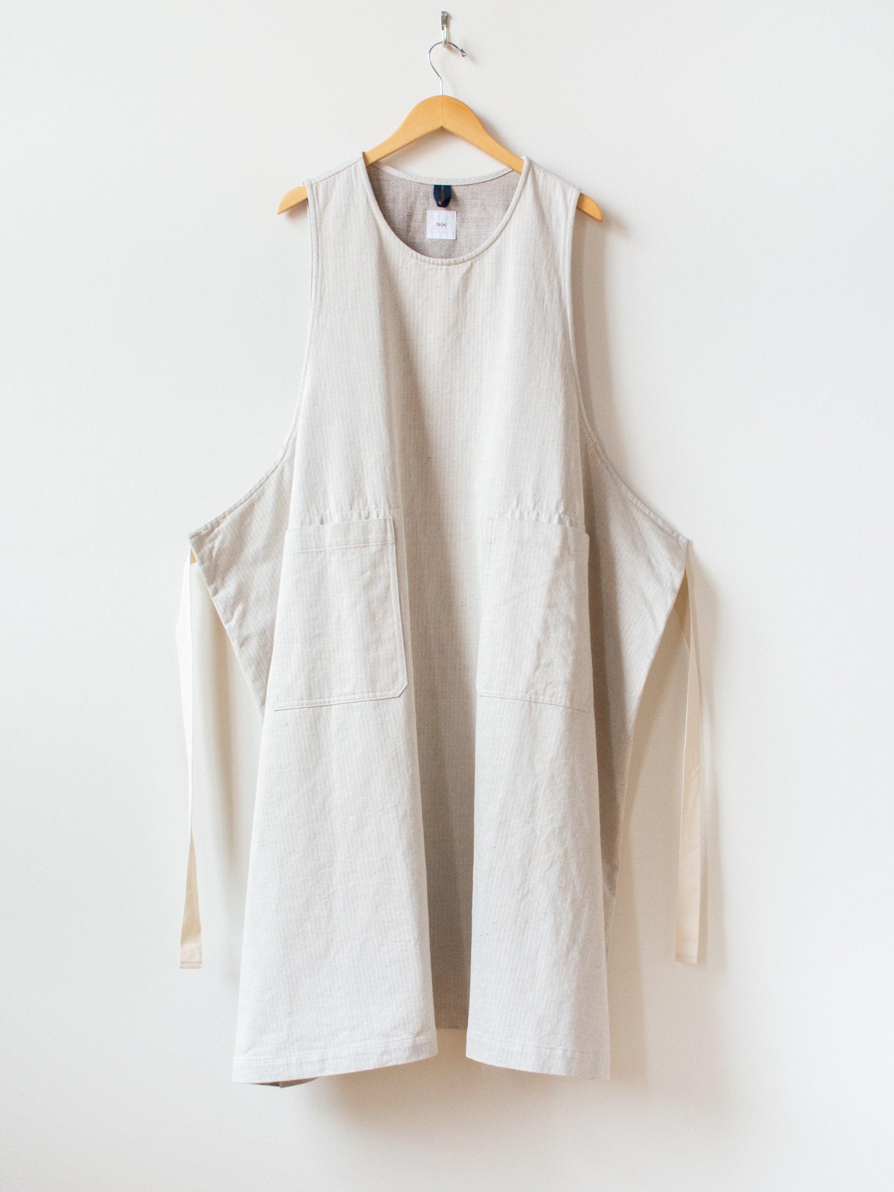 Namu Shop - ts(s) Stretch Herringbone Foldable Apron Dress - Natural