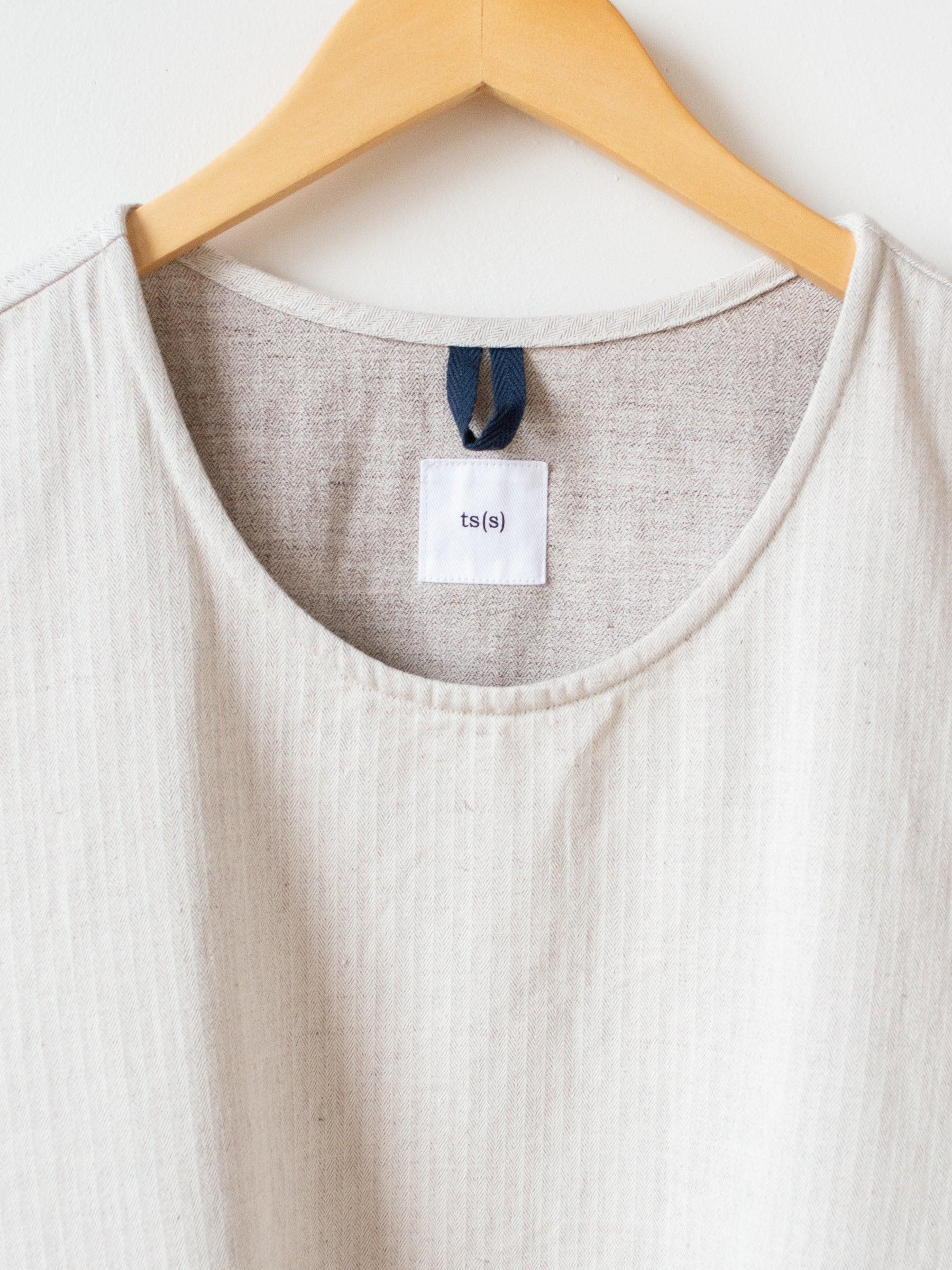 Namu Shop - ts(s) Stretch Herringbone Foldable Apron Dress - Natural