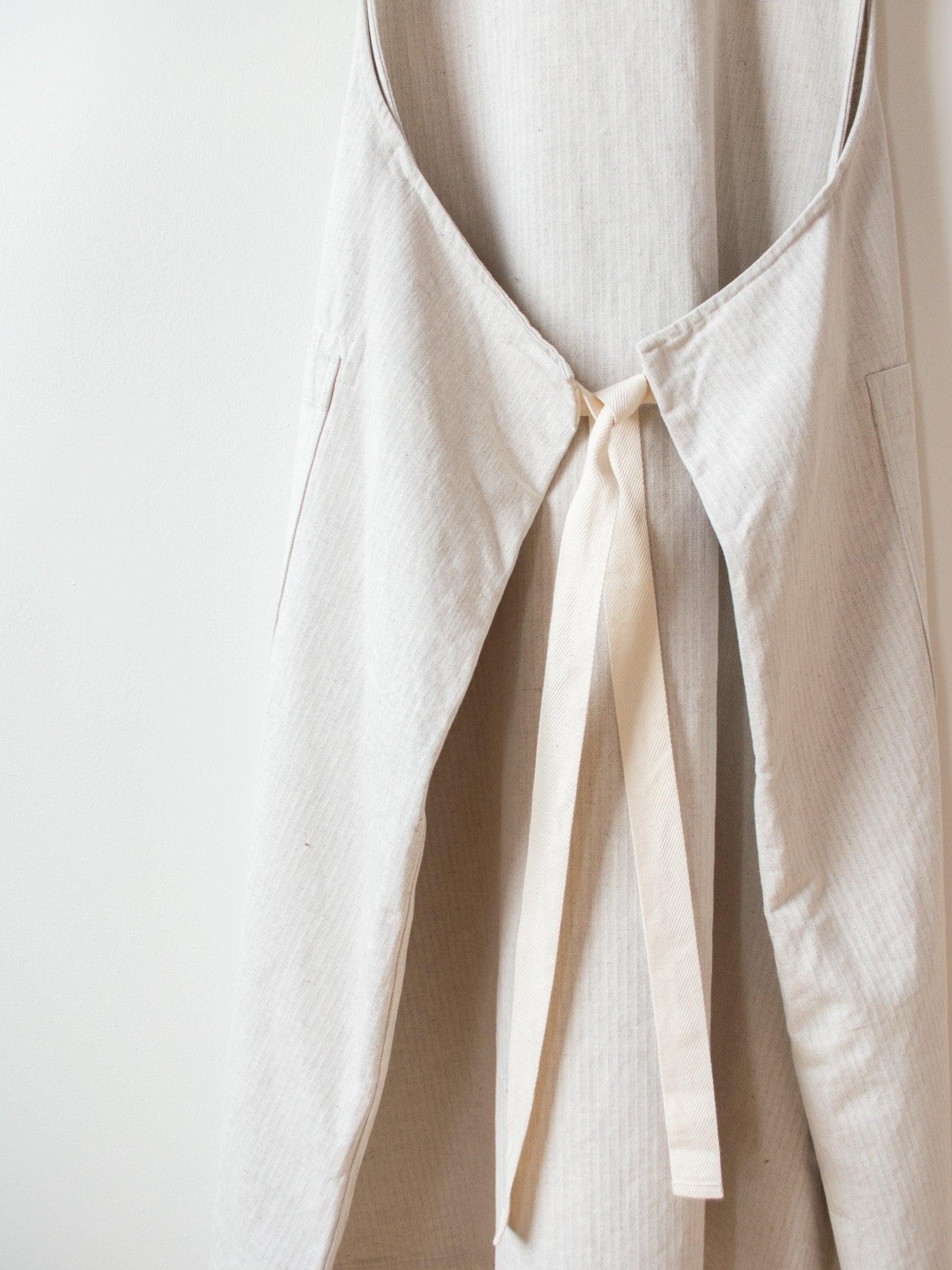 Namu Shop - ts(s) Stretch Herringbone Foldable Apron Dress - Natural