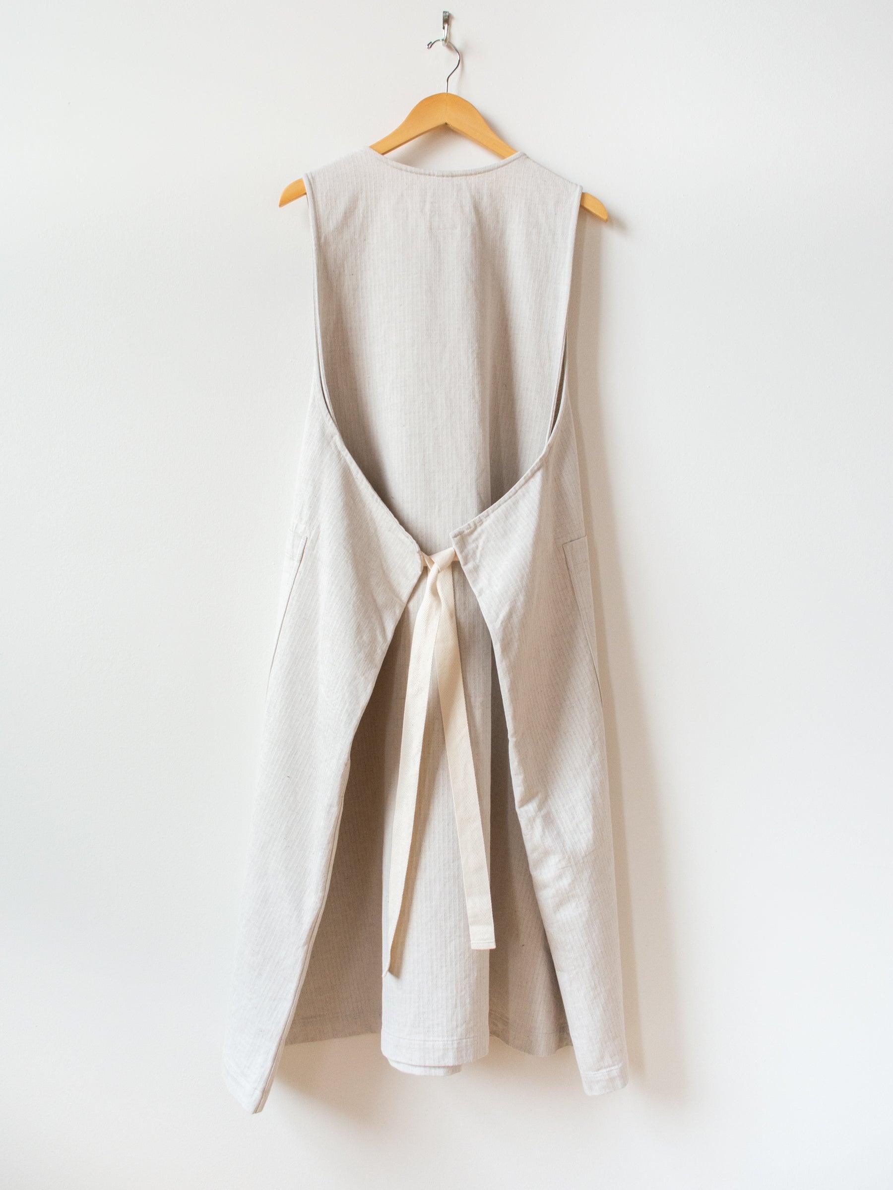 Namu Shop - ts(s) Stretch Herringbone Foldable Apron Dress - Natural
