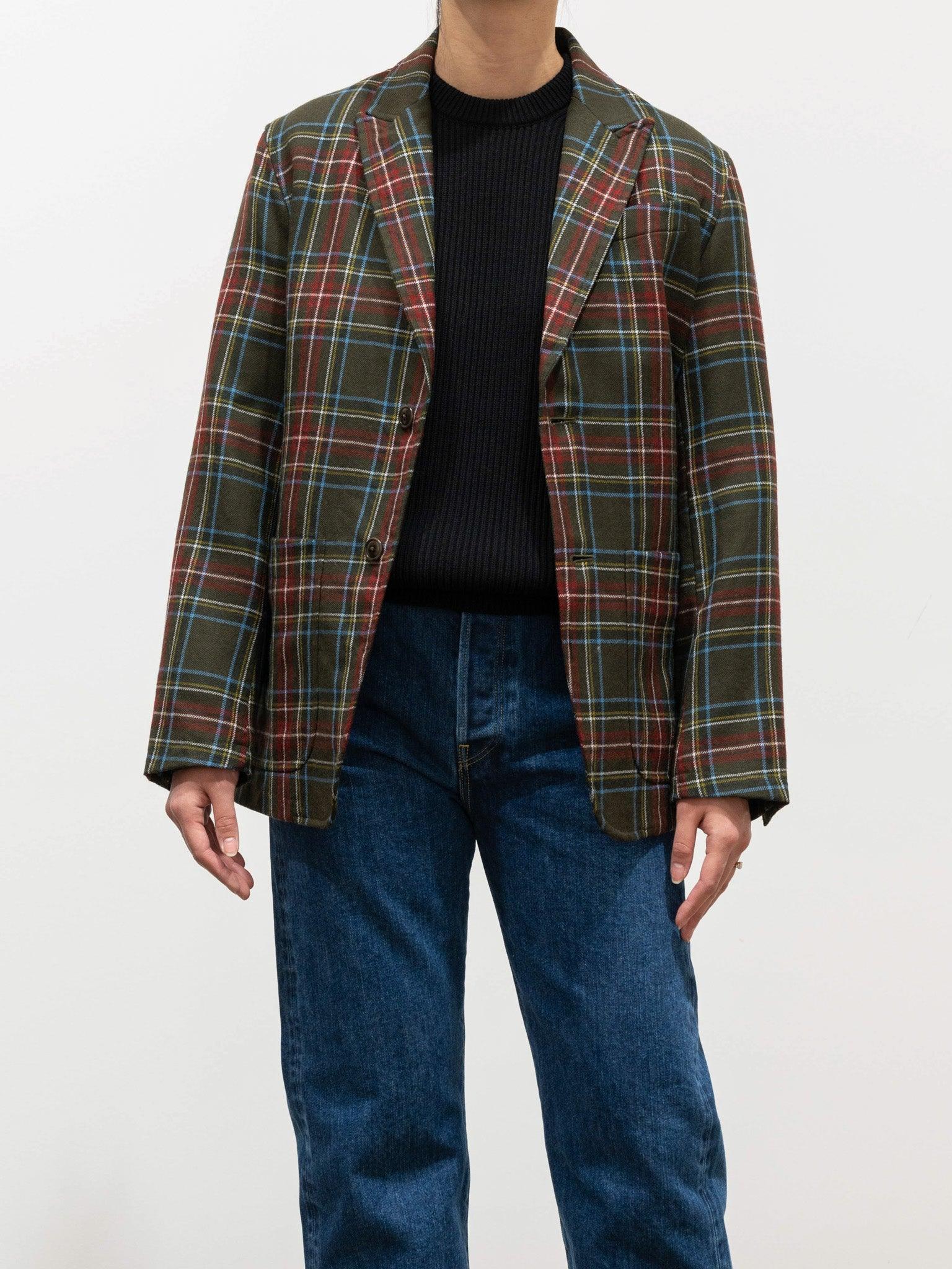Namu Shop - ts(s) Tartan Plaid Wool Jacket - Olive