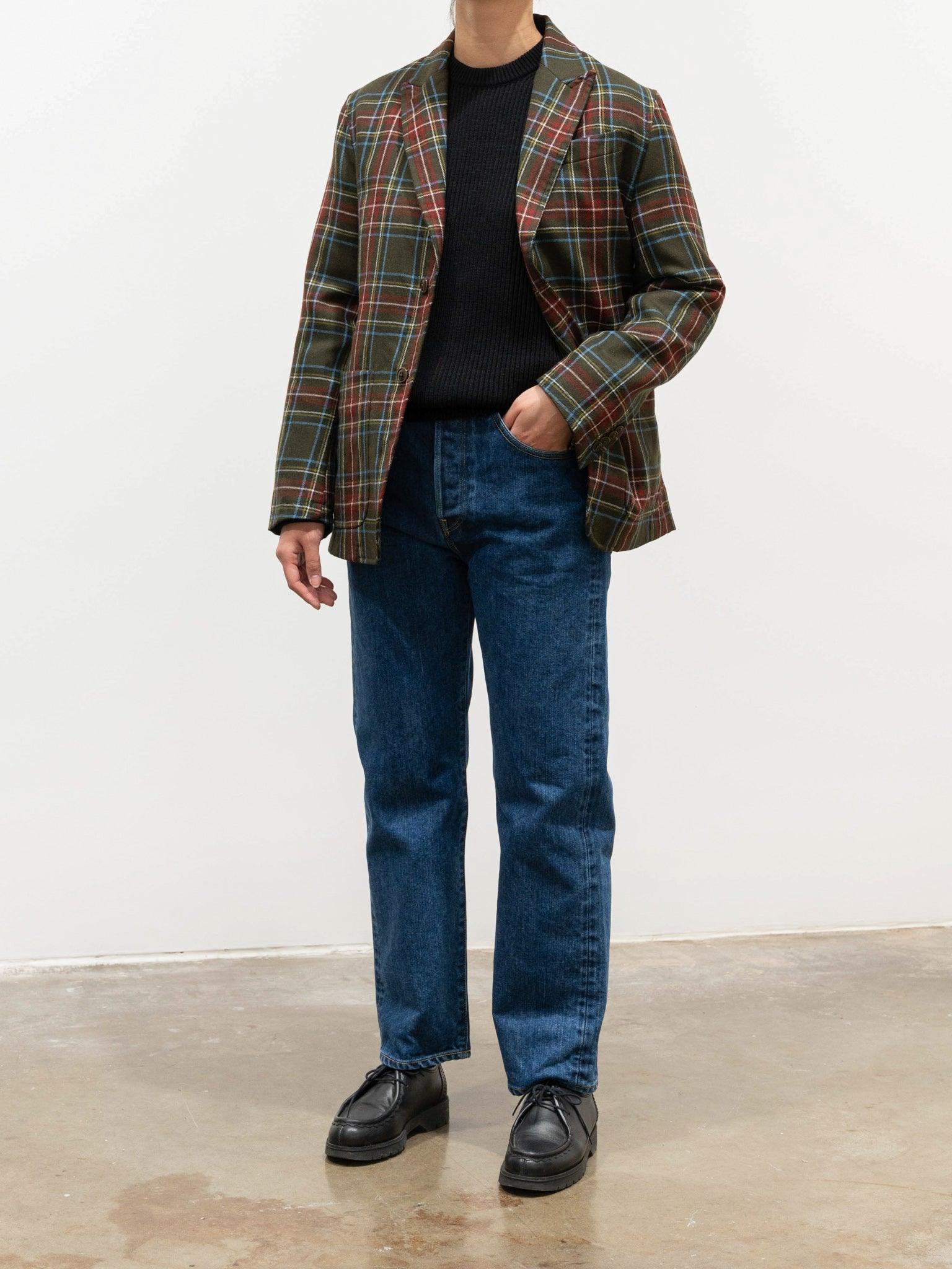Namu Shop - ts(s) Tartan Plaid Wool Jacket - Olive