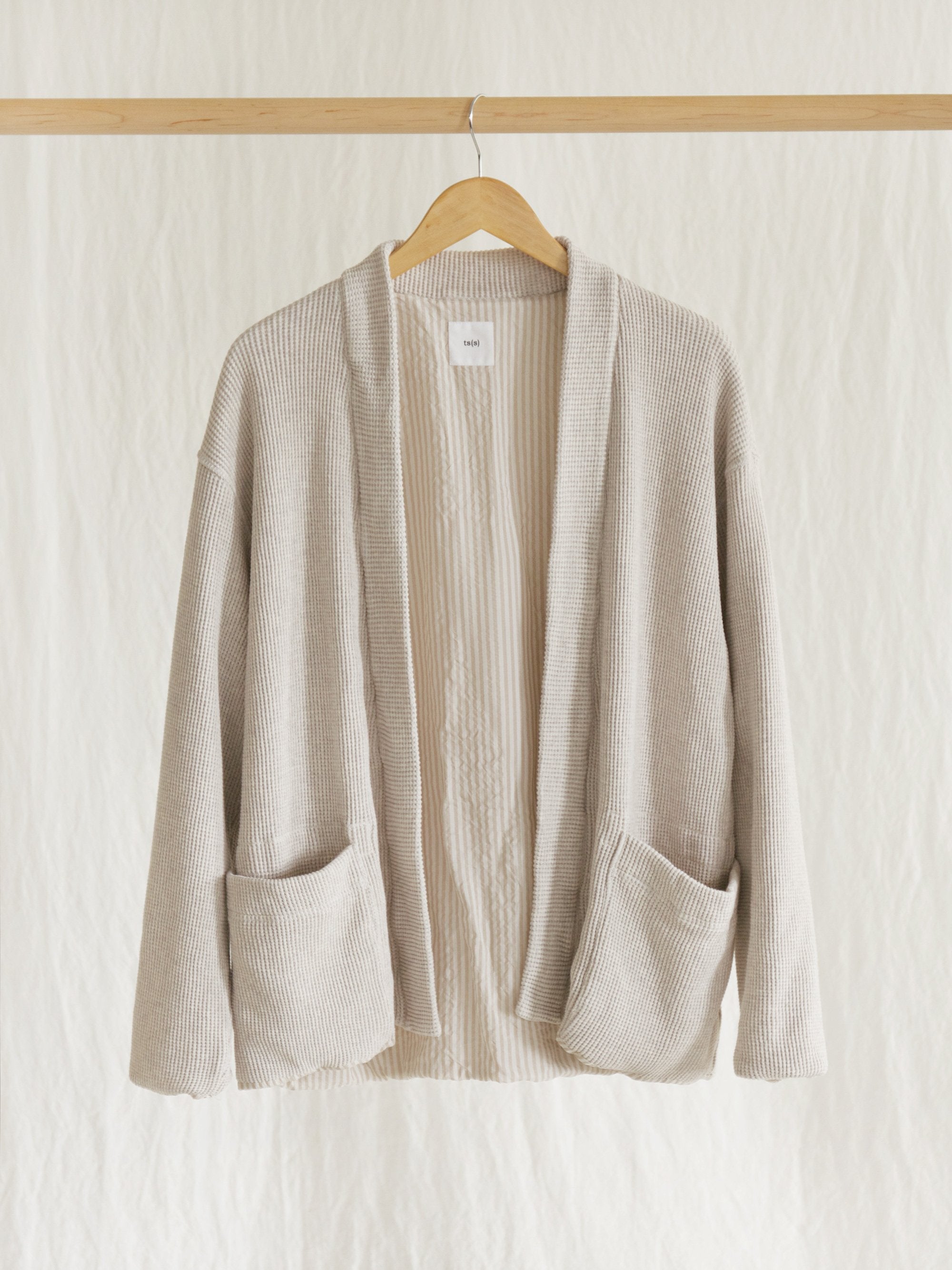 Namu Shop - ts(s) Waffle Jersey Lined Easy Cardigan (Re-stocked)
