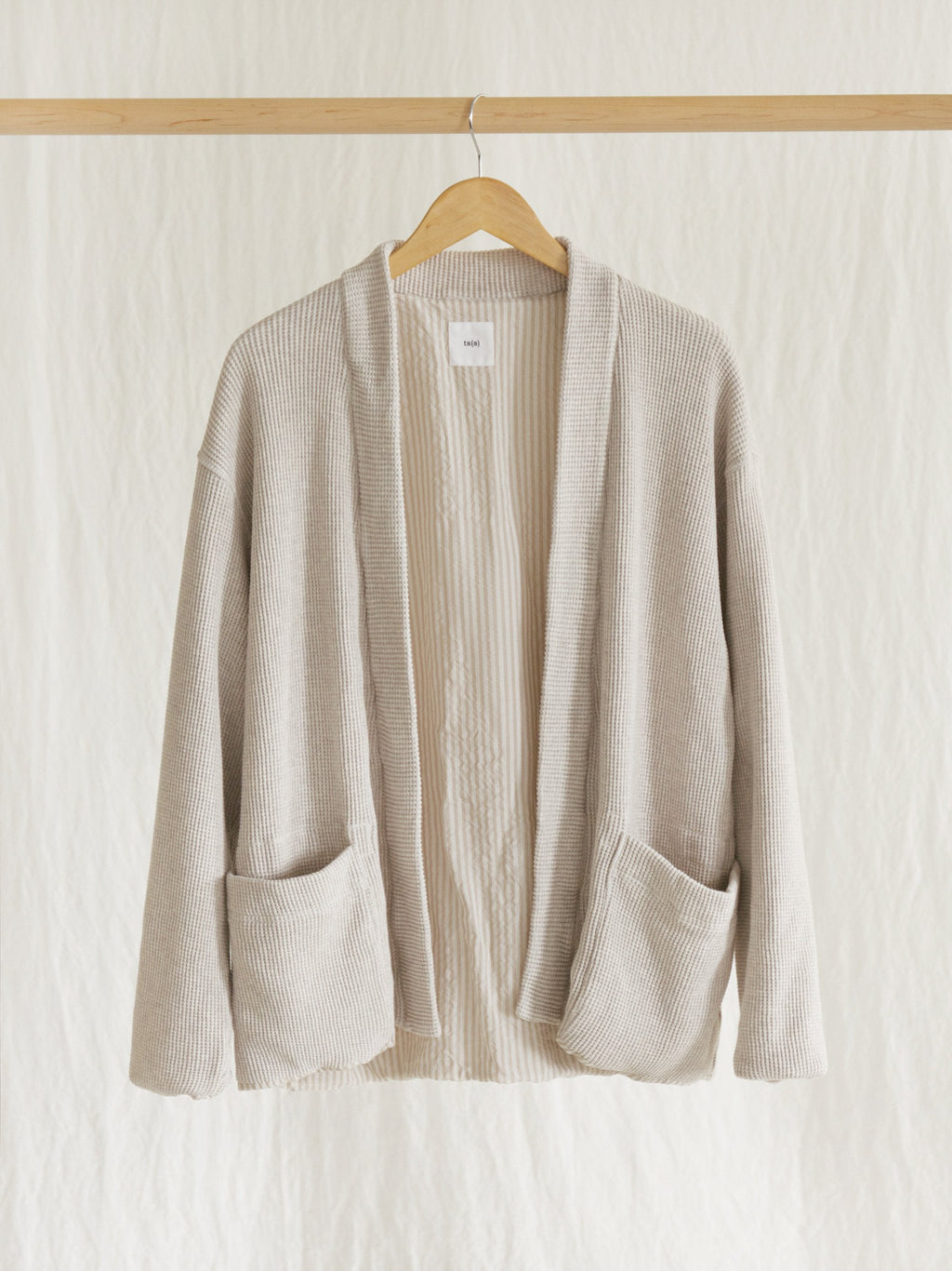 Namu Shop - ts(s) Waffle Jersey Lined Easy Cardigan (Re-stocked)