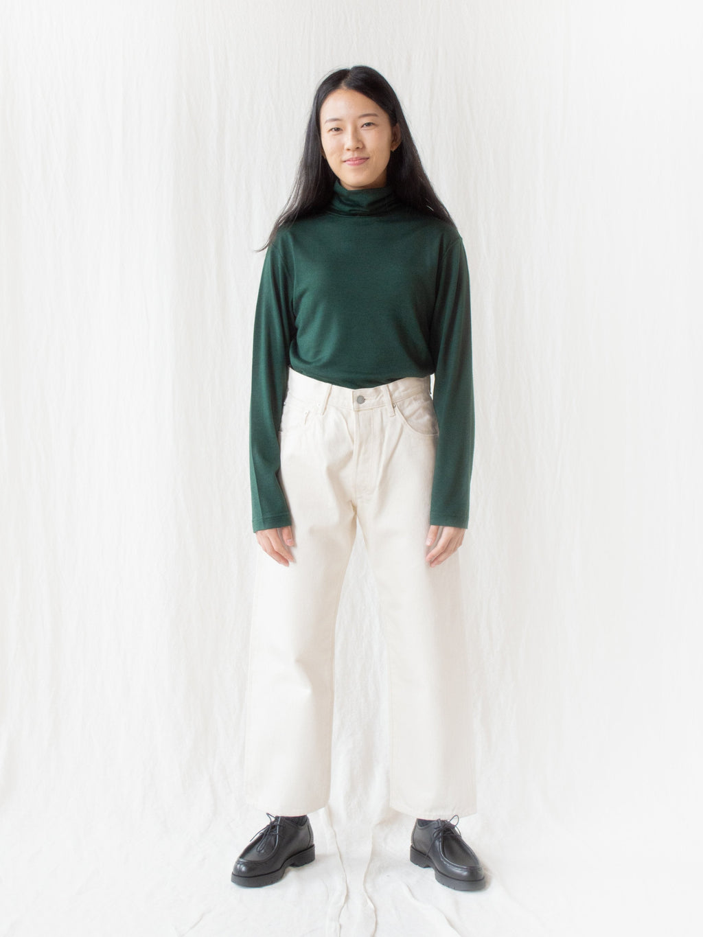 Namu Shop - ts(s) Washable High Gauge Wool Turtleneck - Green