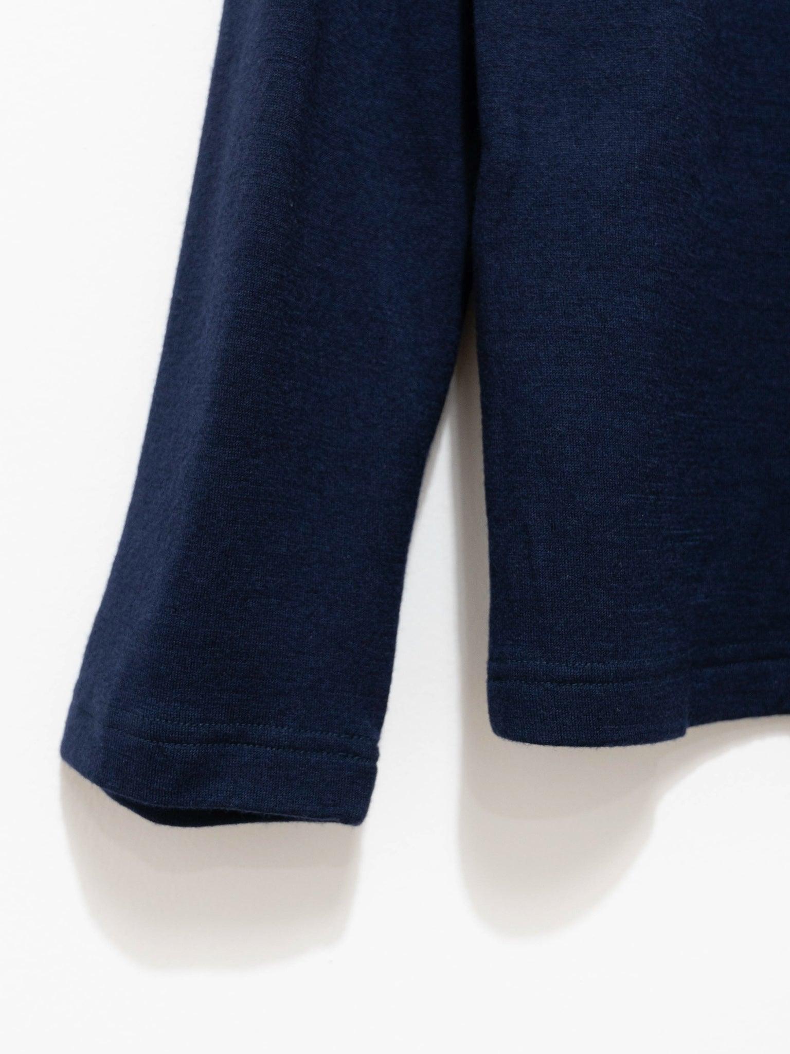 Namu Shop - ts(s) Washable Milled Wool Jersey Turtleneck Knit - Navy