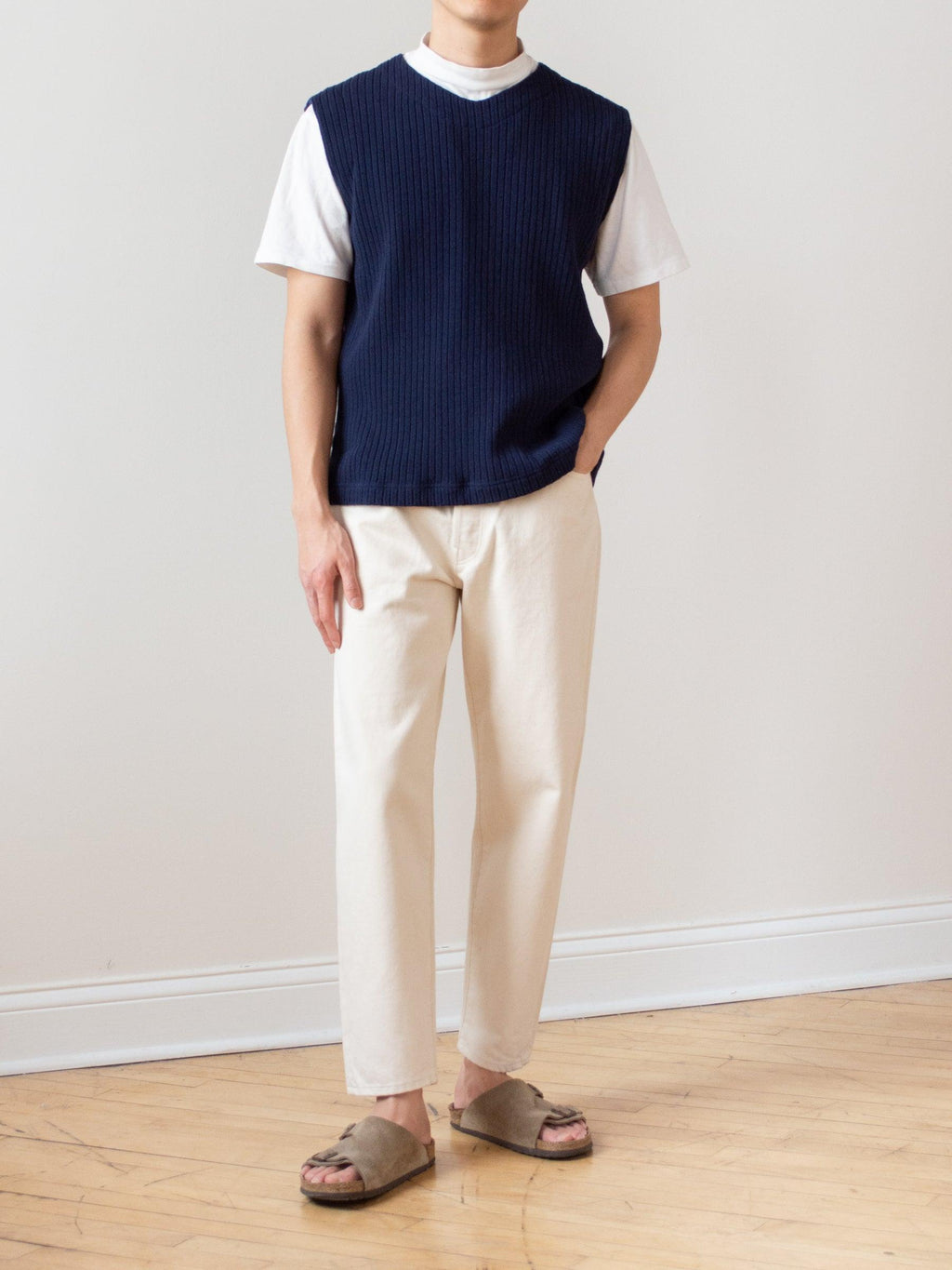 Namu Shop - ts(s) Wide Rib Easy Vest - Navy