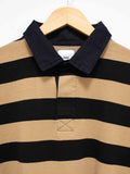Namu Shop - ts(s) Wool Blend Ponte Jersey Rugby Shirt - Black x Beige