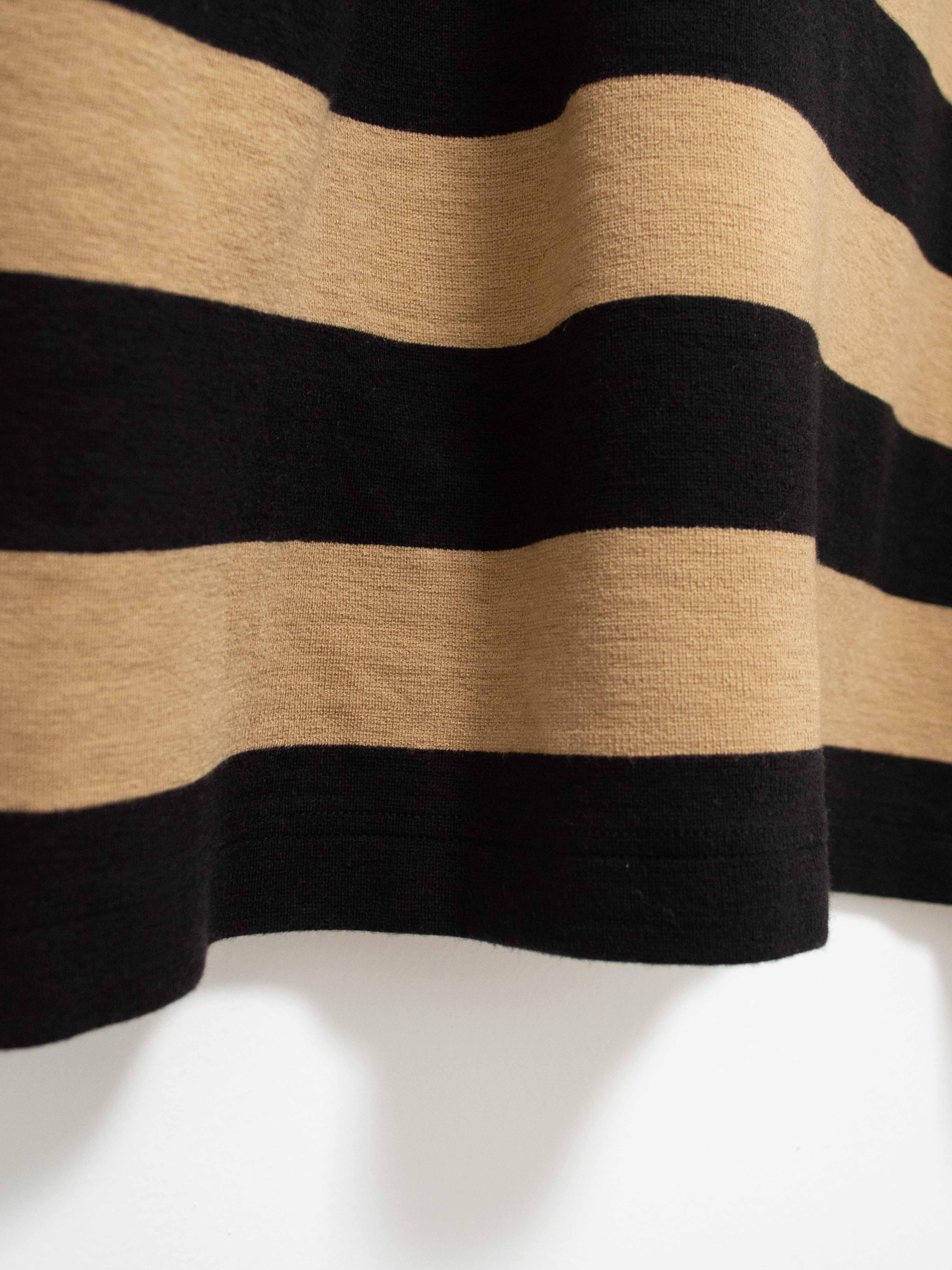 Namu Shop - ts(s) Wool Blend Ponte Jersey Rugby Shirt - Black x Beige