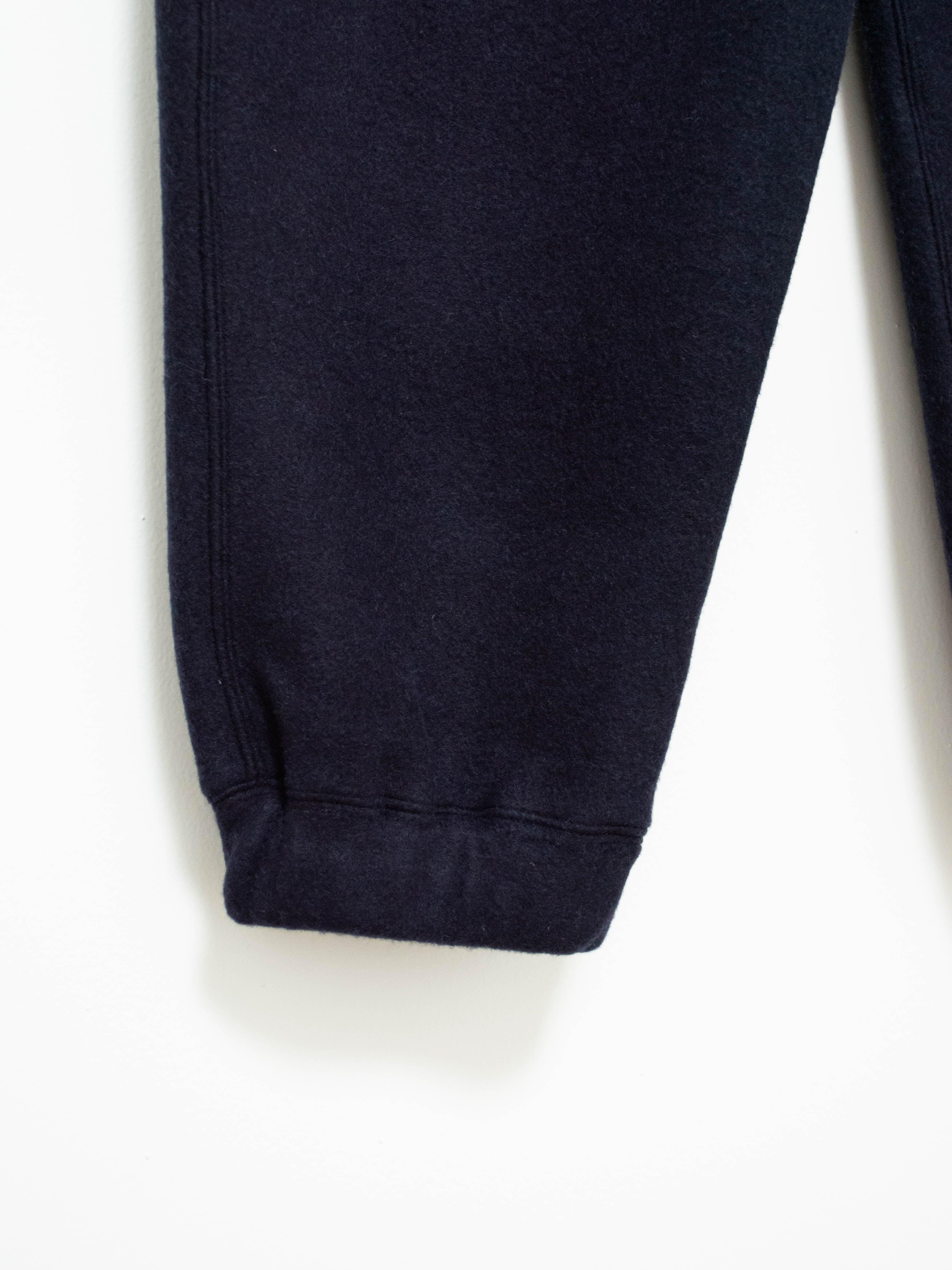 Wool Jersey Cuffed Sweatpants - Navy