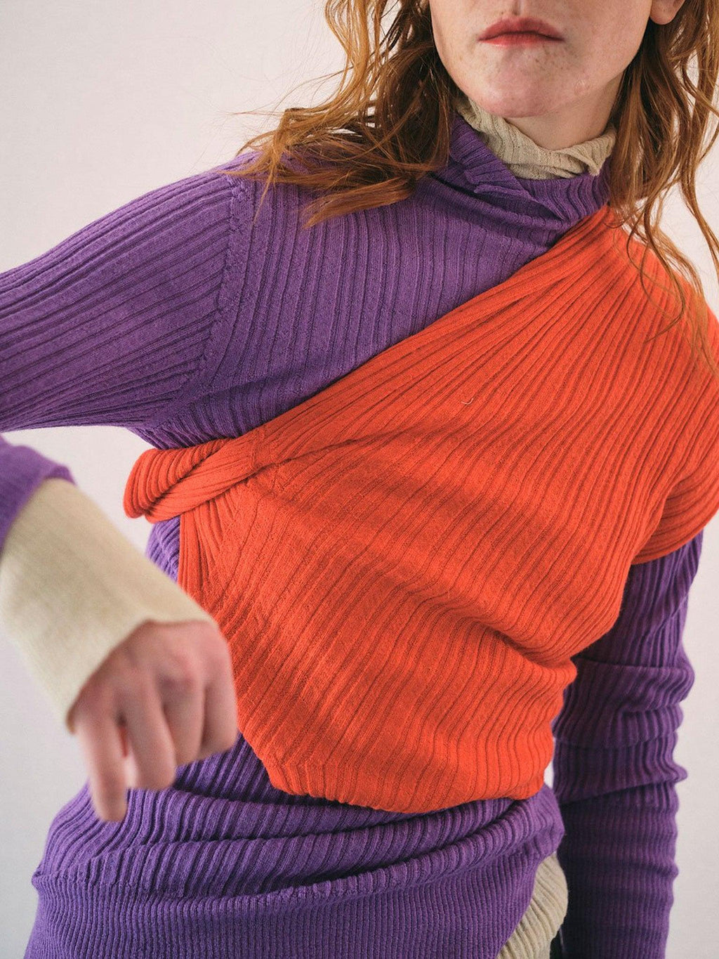 Namu Shop - Unfil Baby Suri Alpaca High Neck Sweater - Orange