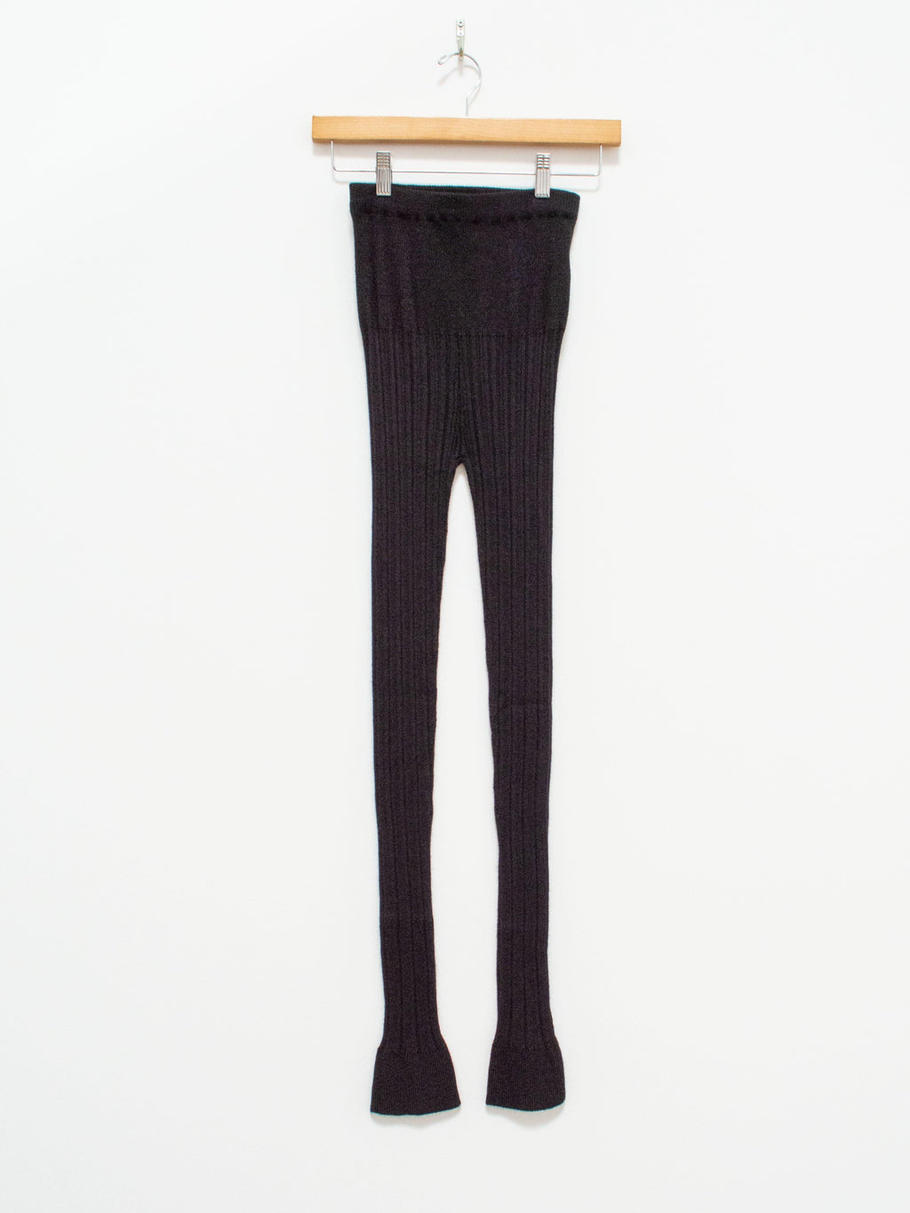 Namu Shop - Unfil Baby Suri Alpaca Ribbed Knit Leggings - Black