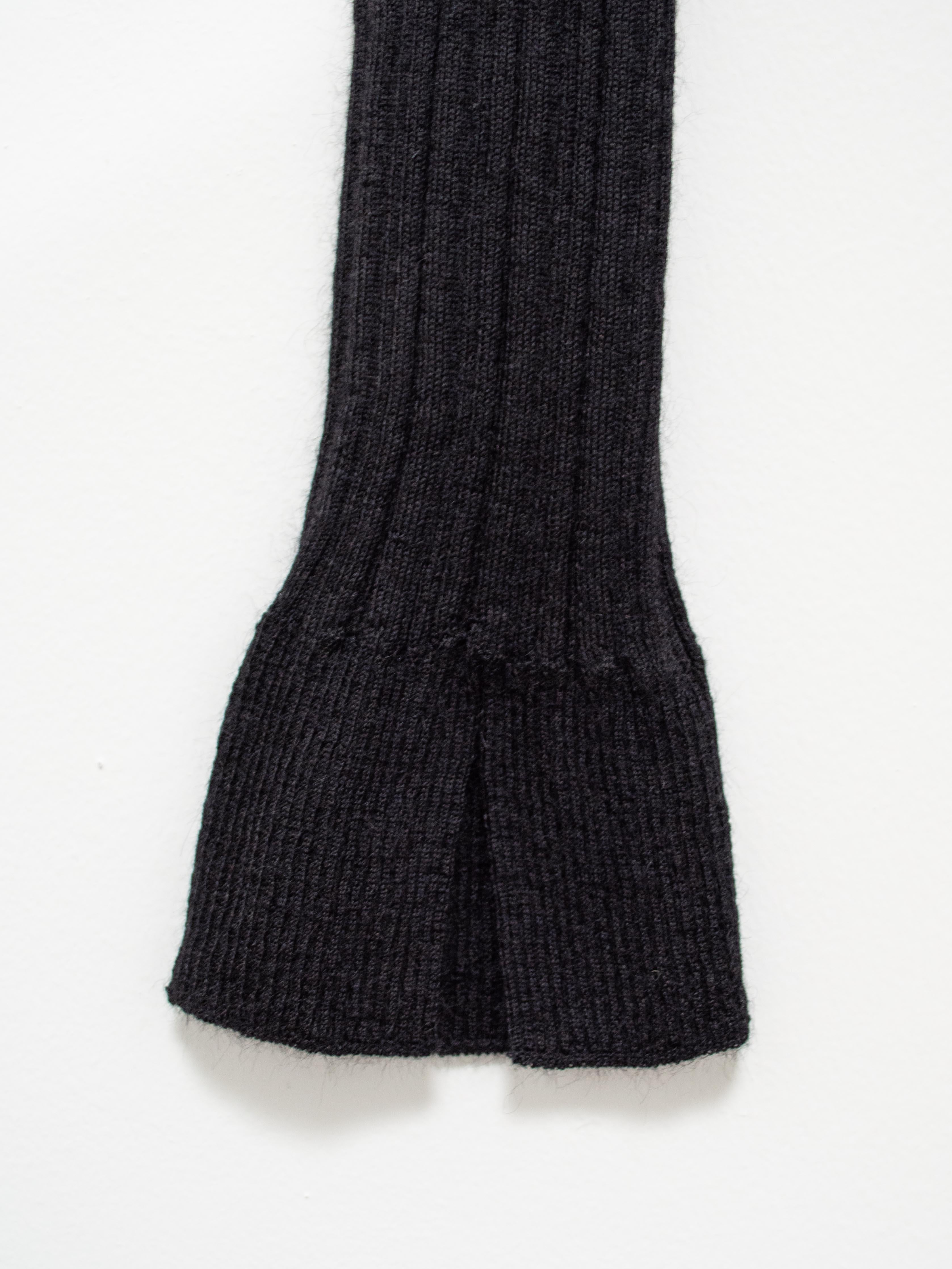 Namu Shop - Unfil Baby Suri Alpaca Ribbed Knit Leggings - Black