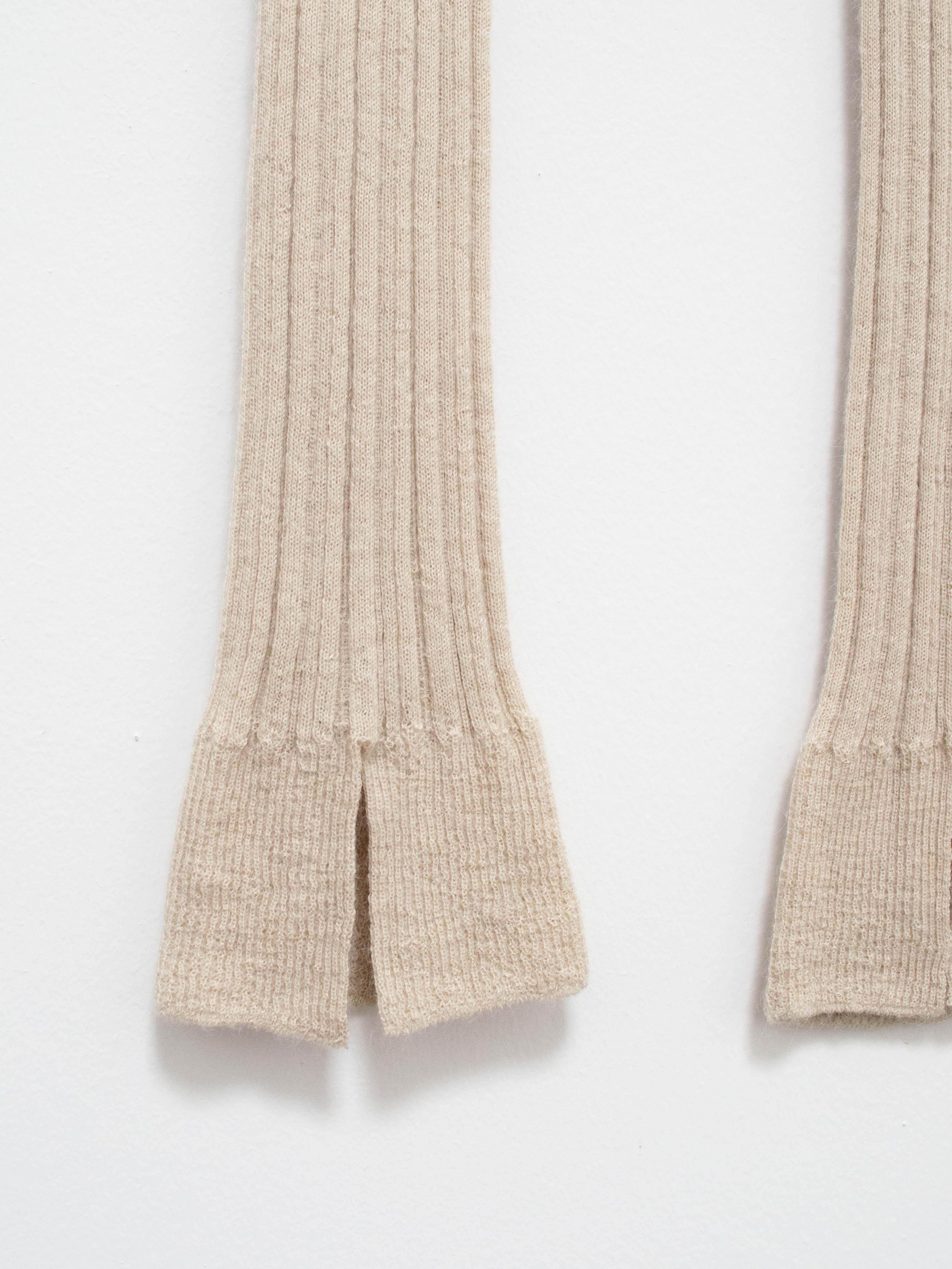 Namu Shop - Unfil Baby Suri Alpaca Ribbed Knit Leggings - Oyster White