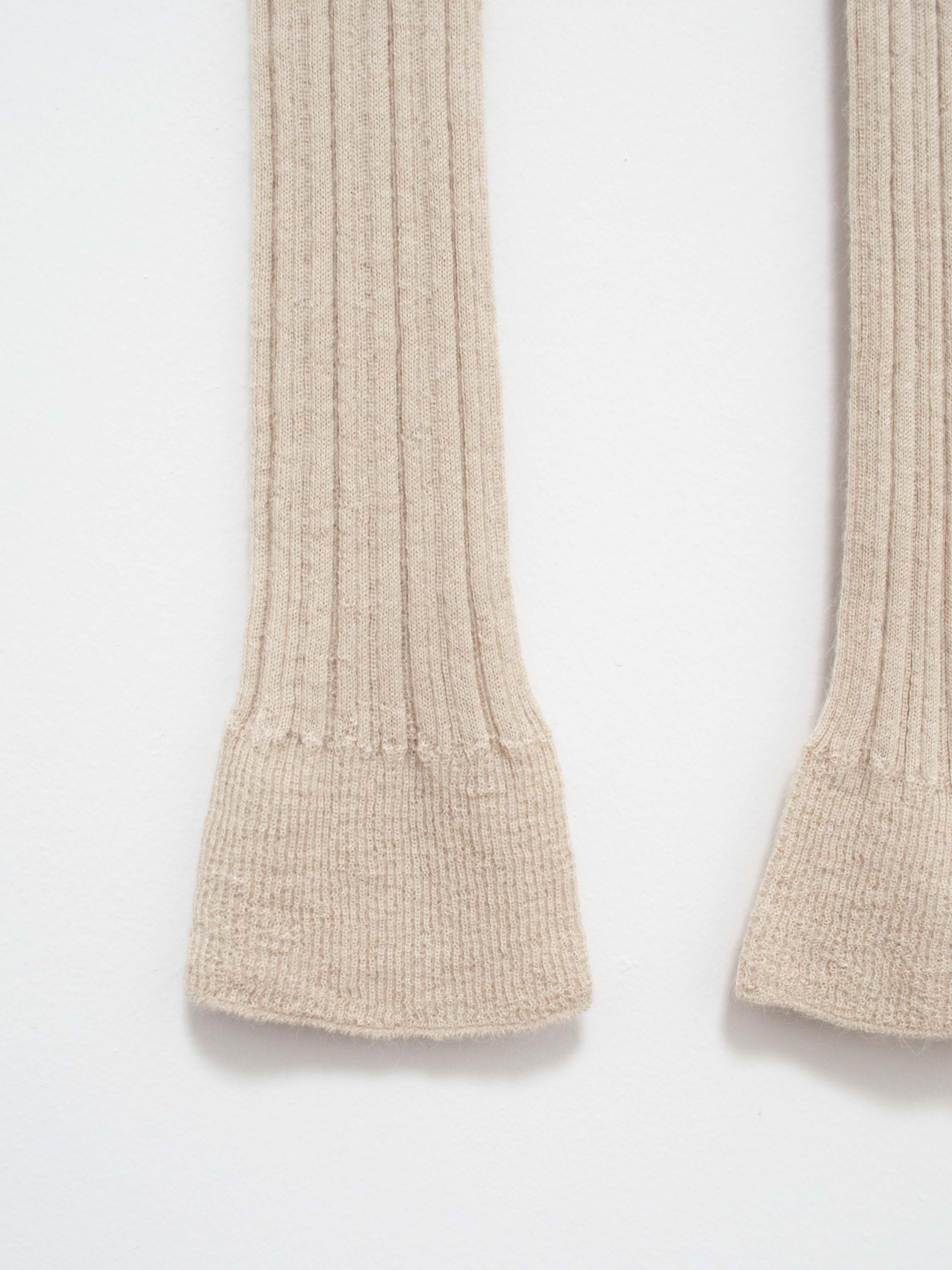 Namu Shop - Unfil Baby Suri Alpaca Ribbed Knit Leggings - Oyster White