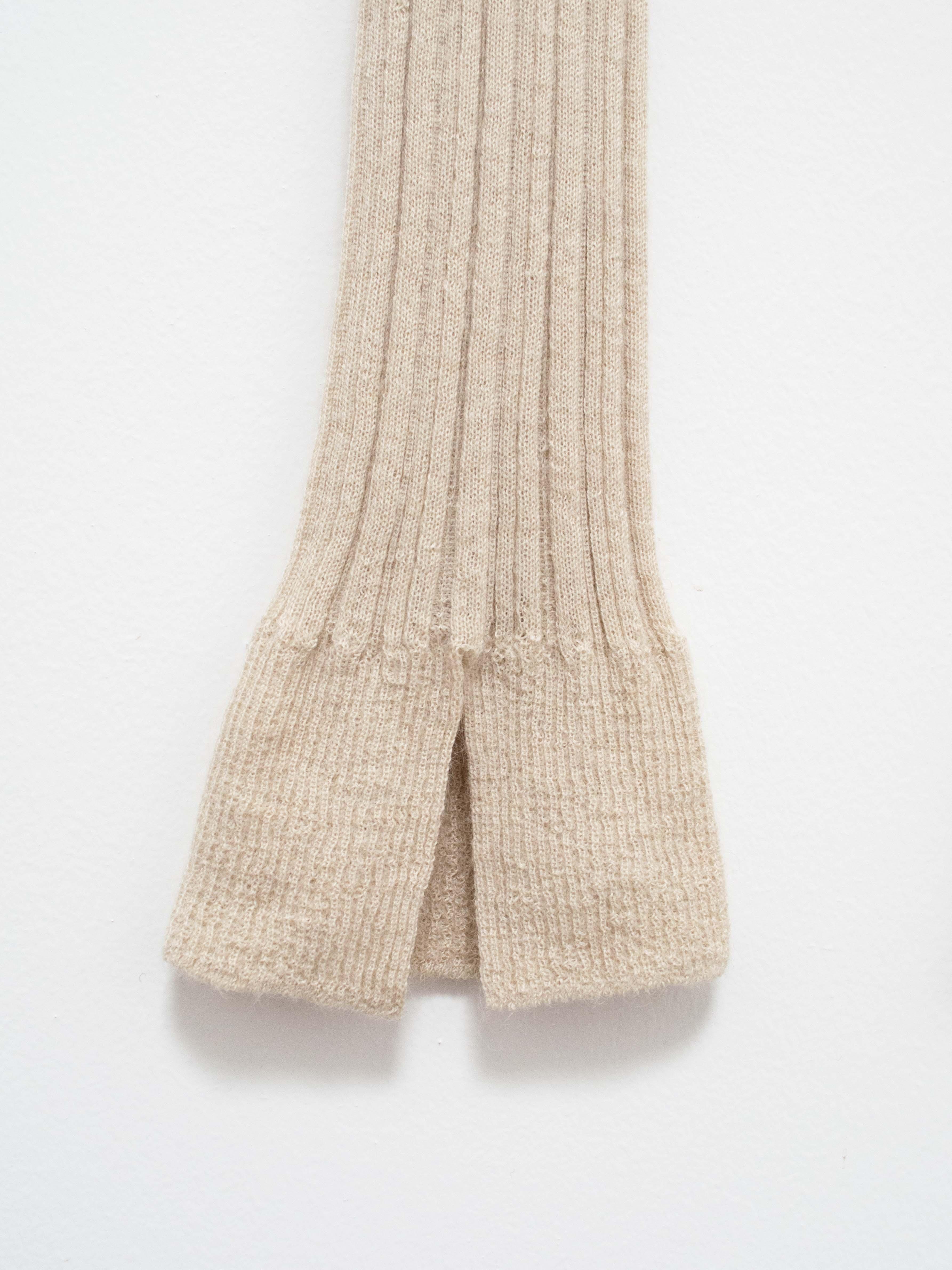 Namu Shop - Unfil Baby Suri Alpaca Ribbed Knit Leggings - Oyster White