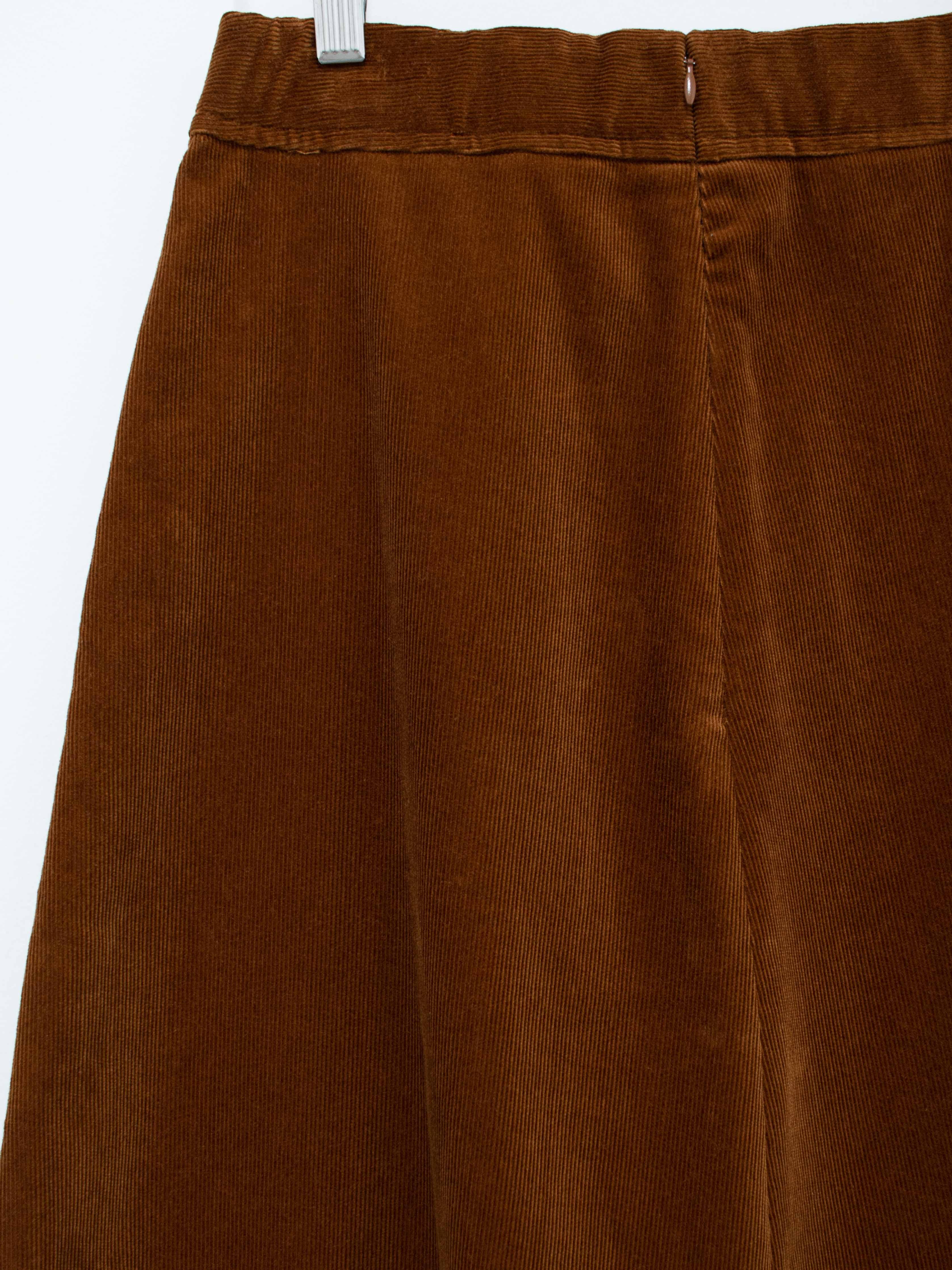 Namu Shop - Unfil Cotton Corduroy Flared Skirt - Brown