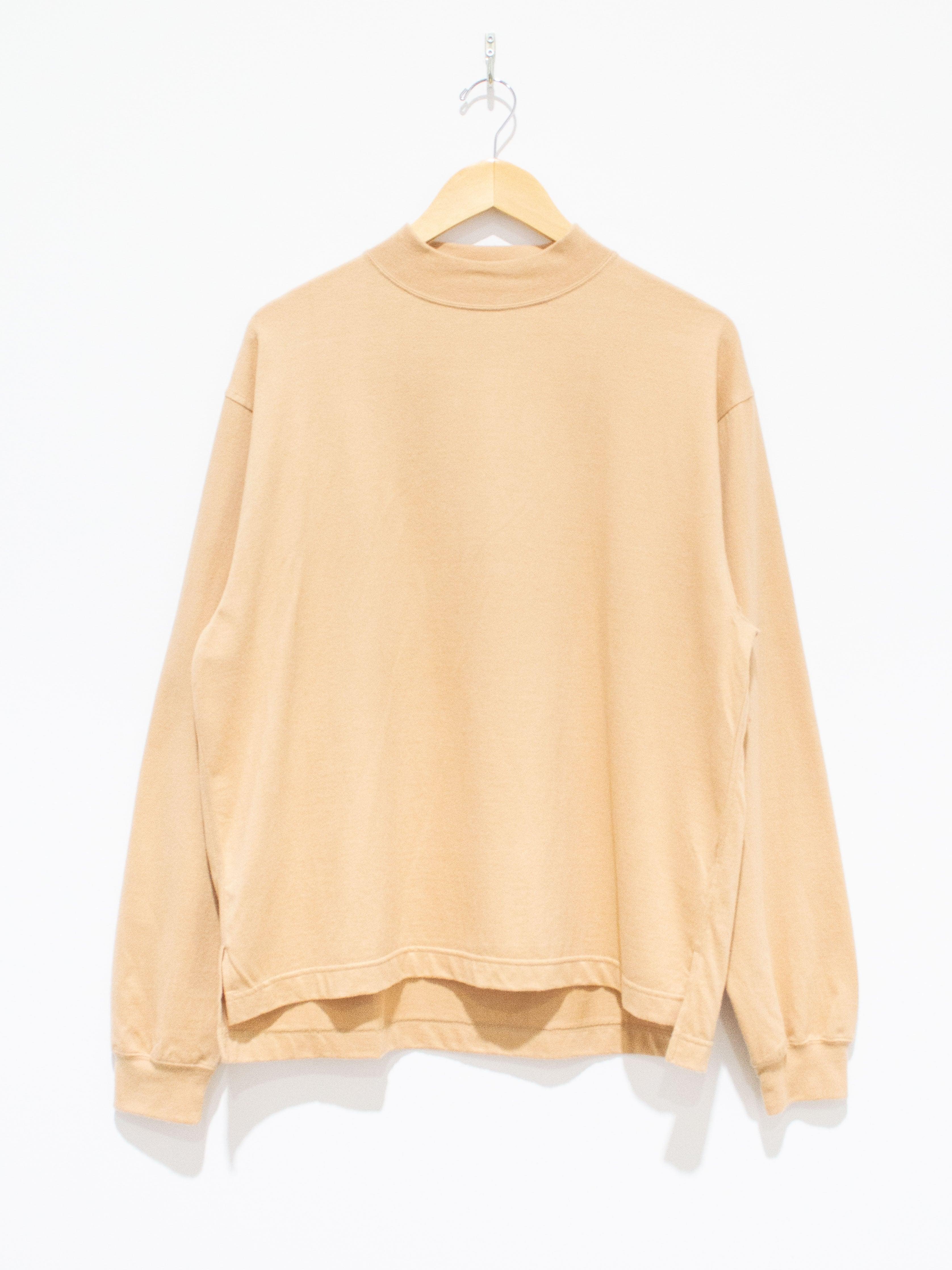 Namu Shop - Unfil Cotton Flannel Jersey Mock Neck Tee - Warm Beige