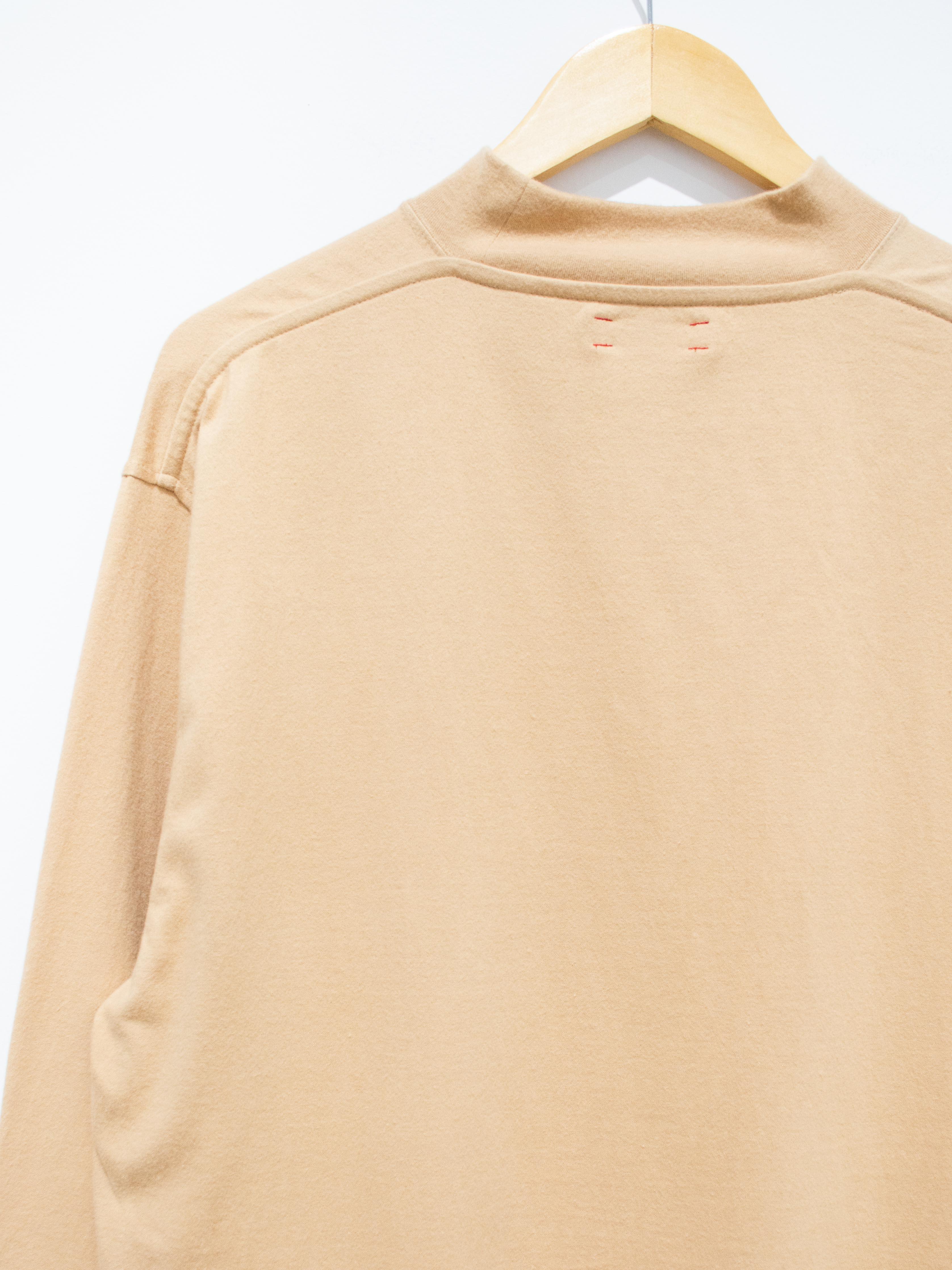 Namu Shop - Unfil Cotton Flannel Jersey Mock Neck Tee - Warm Beige