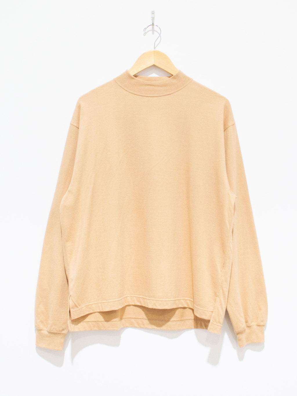 Namu Shop - Unfil Cotton Flannel Jersey Mock Neck Tee - Warm Beige