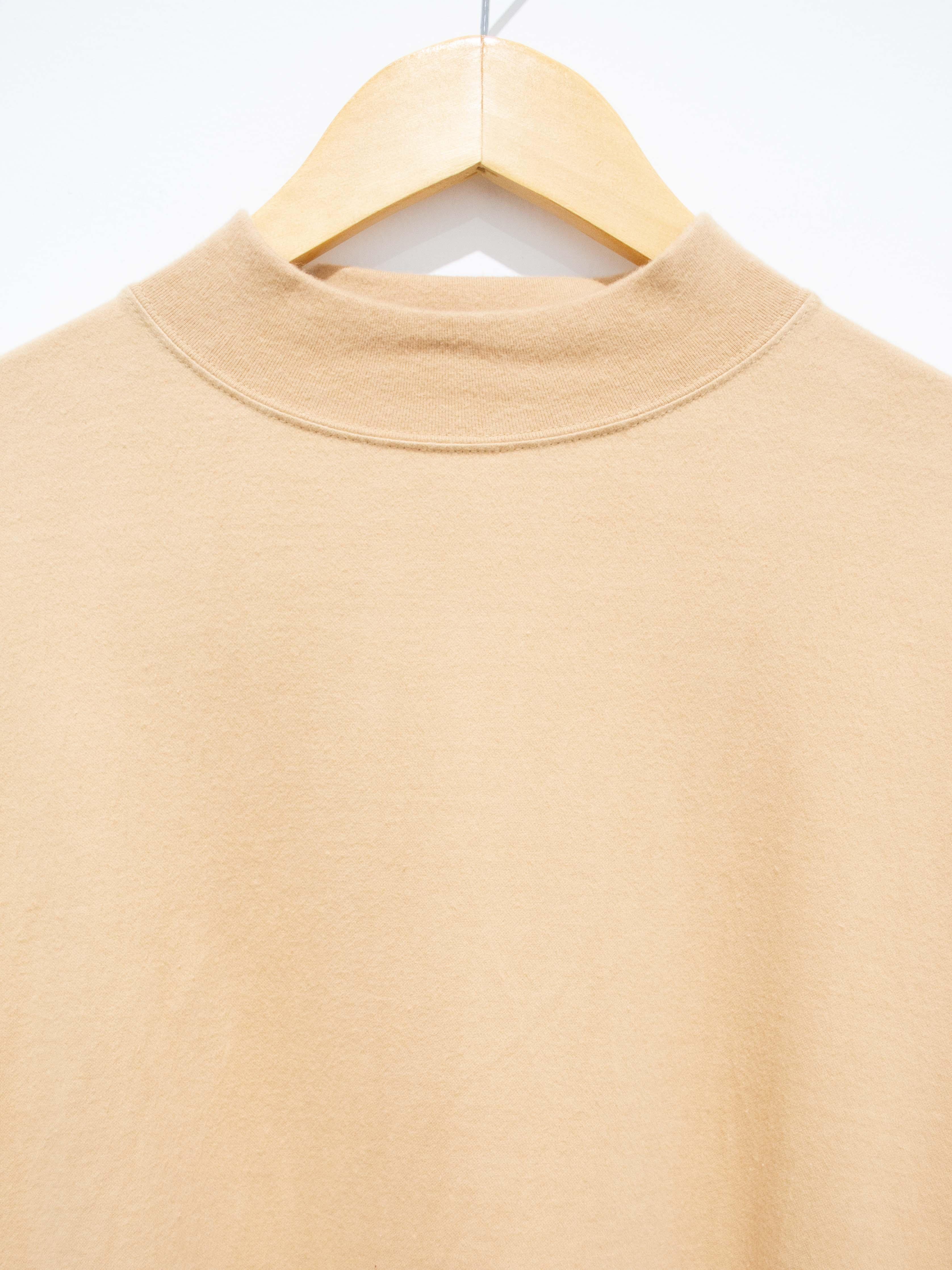 Namu Shop - Unfil Cotton Flannel Jersey Mock Neck Tee - Warm Beige