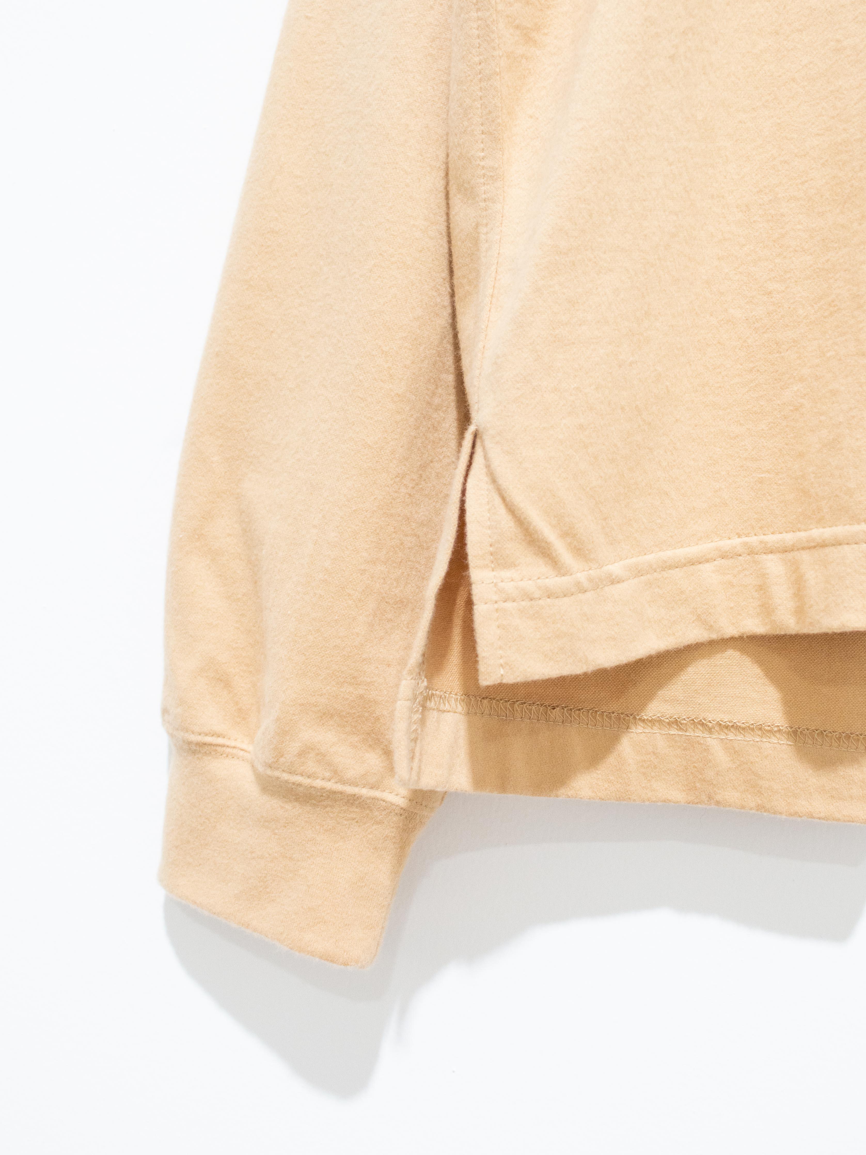 Namu Shop - Unfil Cotton Flannel Jersey Mock Neck Tee - Warm Beige