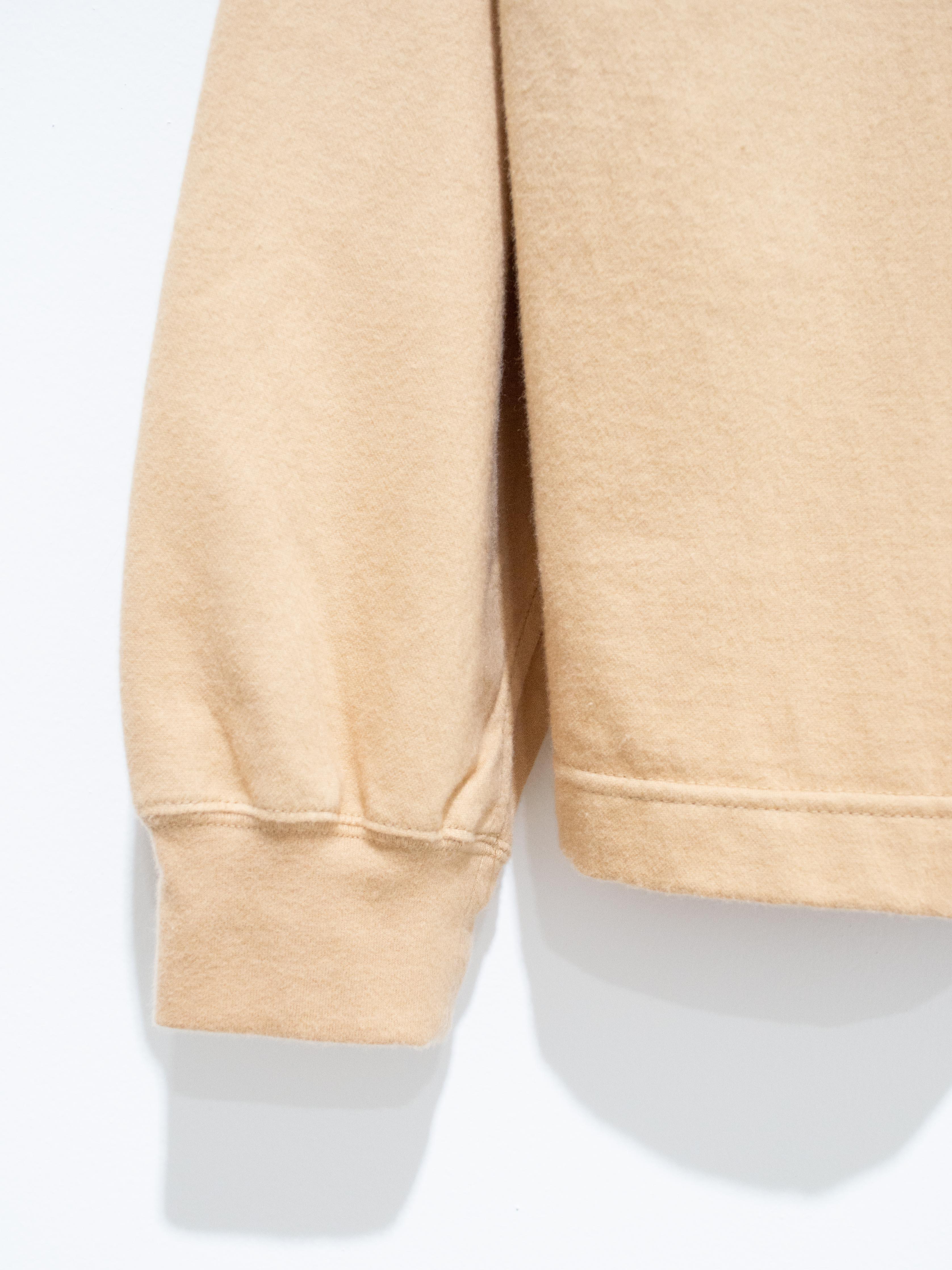 Namu Shop - Unfil Cotton Flannel Jersey Mock Neck Tee - Warm Beige