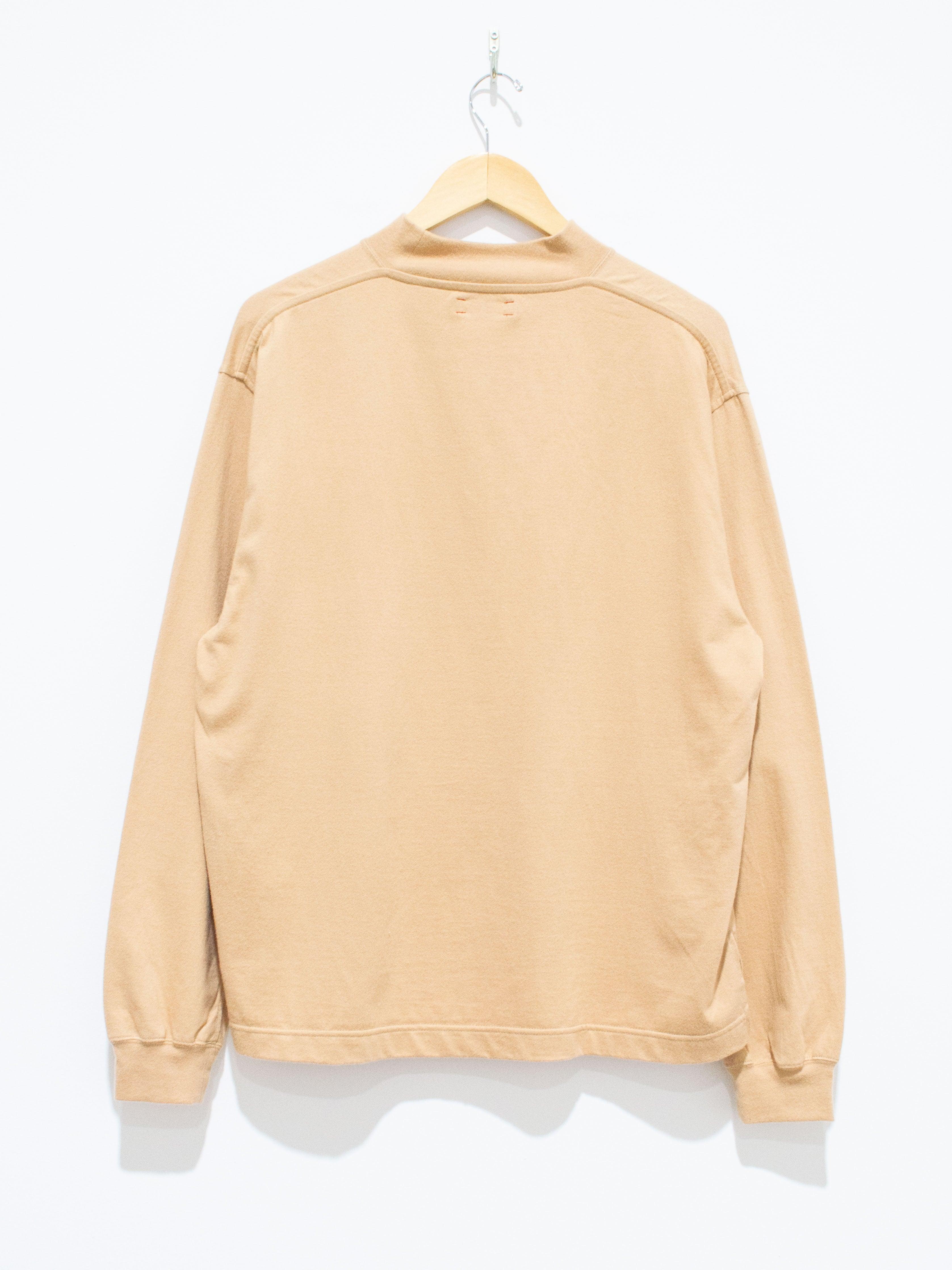 Namu Shop - Unfil Cotton Flannel Jersey Mock Neck Tee - Warm Beige