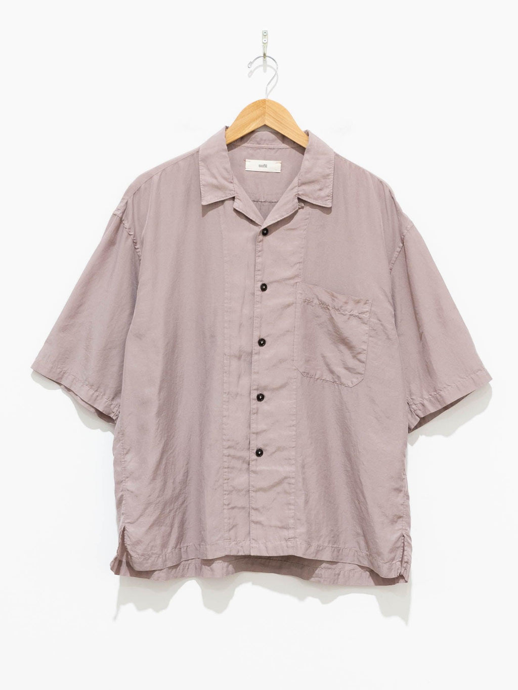 Namu Shop - Unfil Cotton Silk Twill S/S Shirt - Lilac Gray