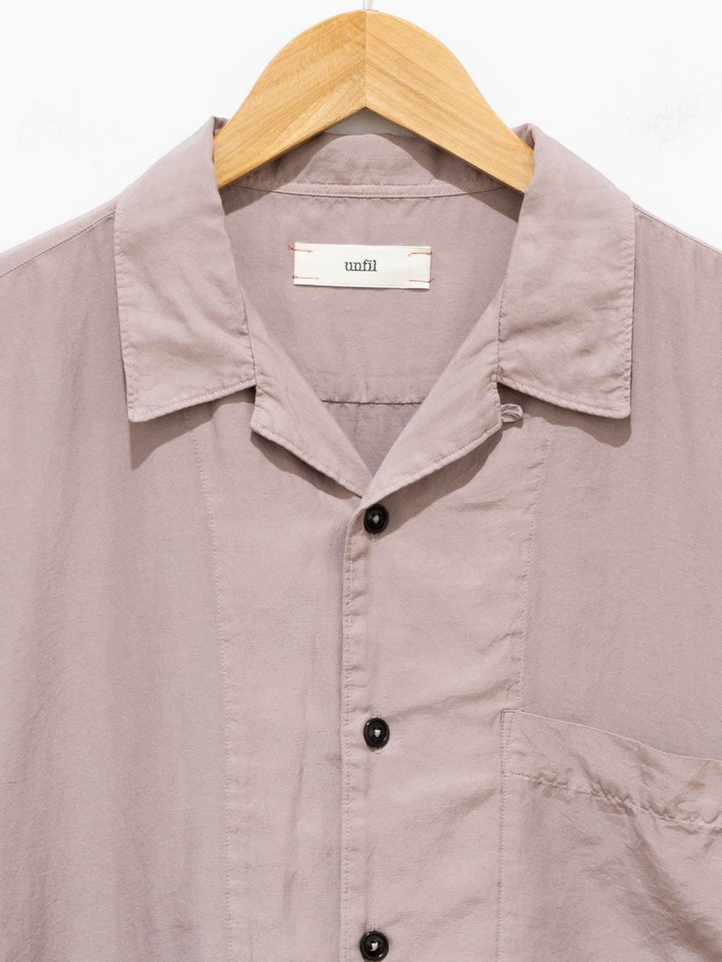 Namu Shop - Unfil Cotton Silk Twill S/S Shirt - Lilac Gray