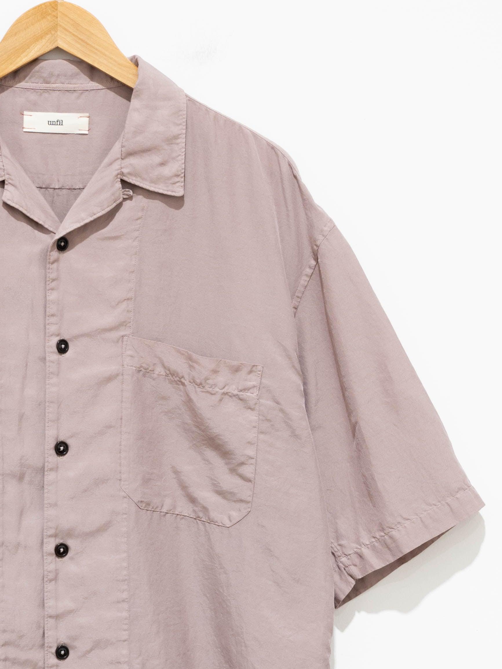 Namu Shop - Unfil Cotton Silk Twill S/S Shirt - Lilac Gray