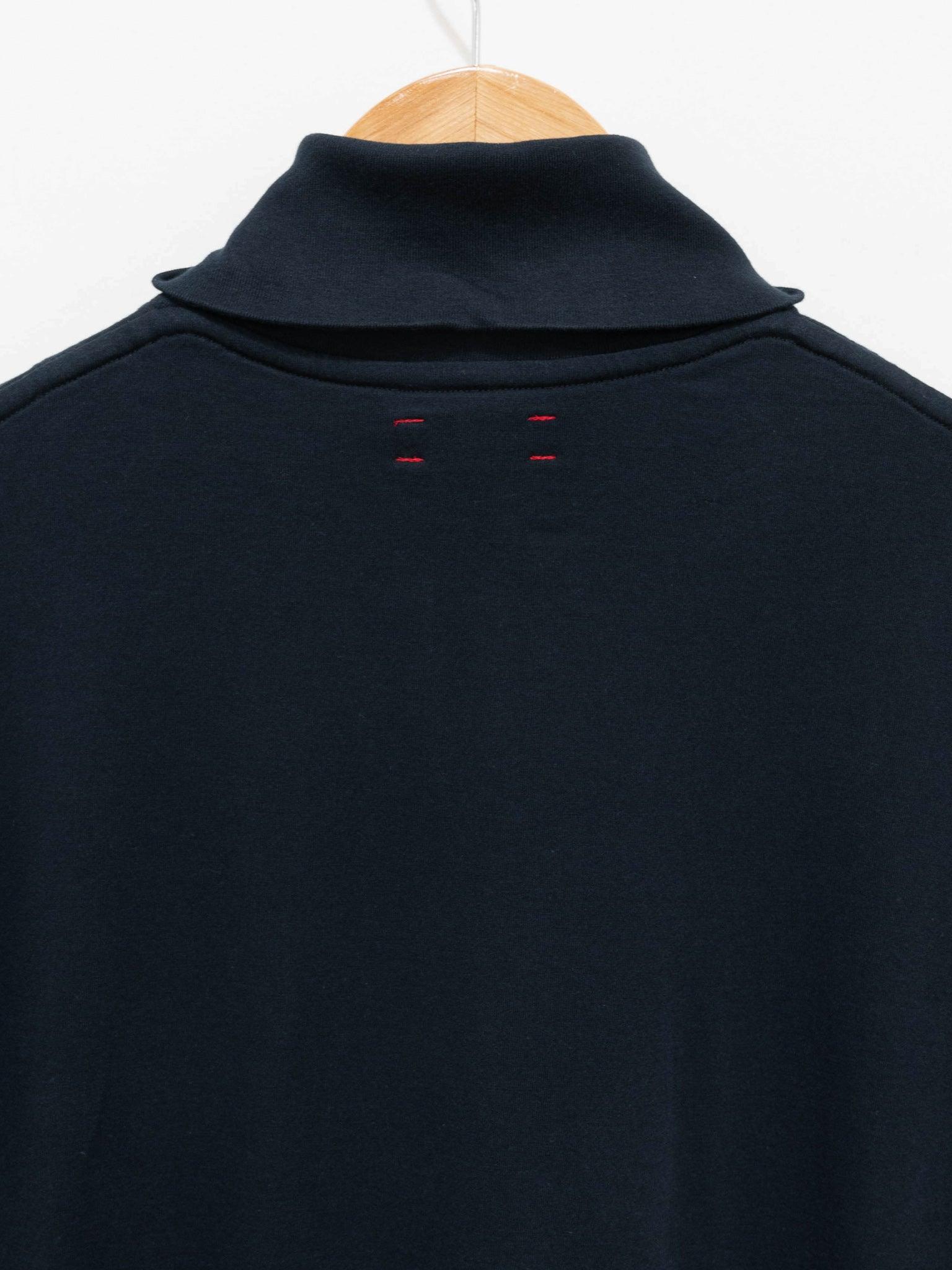 Namu Shop - Unfil Egyptian Cotton Jersey Half Zip Tee - Navy