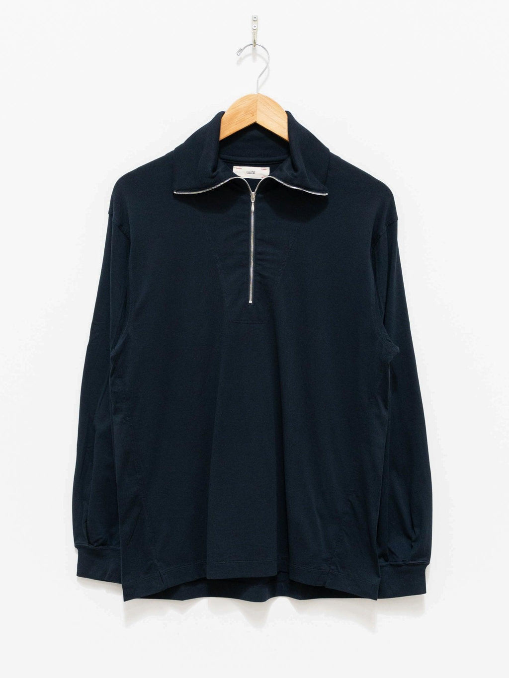 Namu Shop - Unfil Egyptian Cotton Jersey Half Zip Tee - Navy