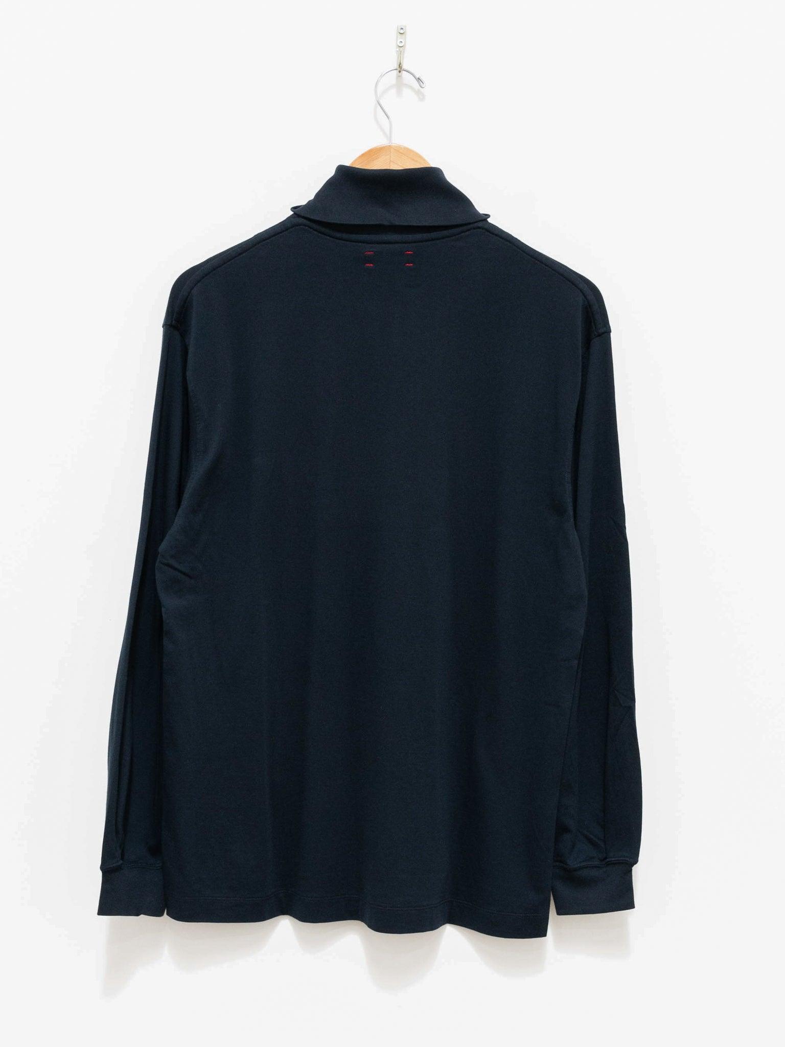 Namu Shop - Unfil Egyptian Cotton Jersey Half Zip Tee - Navy