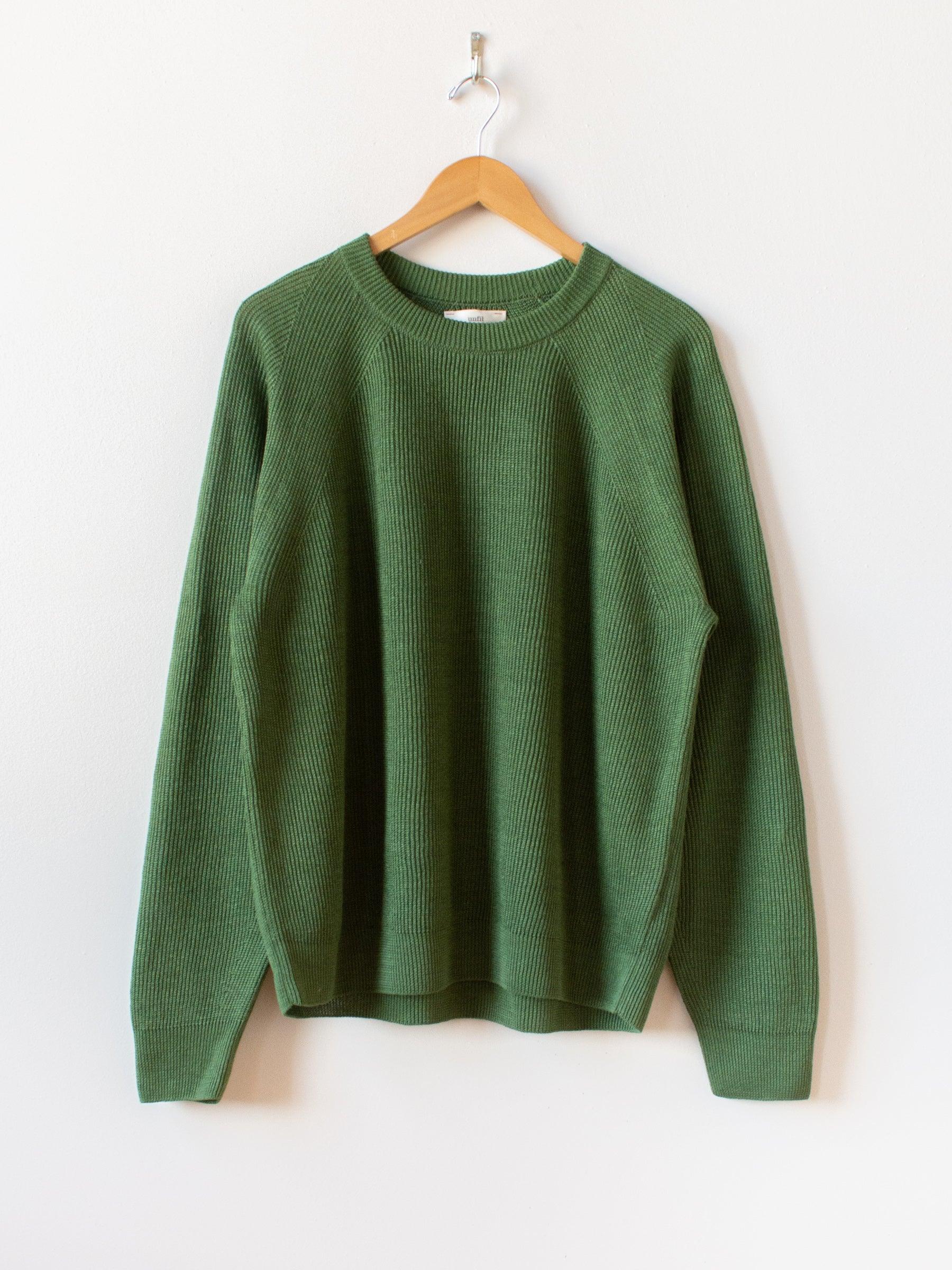Namu Shop - Unfil French Linen Ribbed Knit Pullover - Green